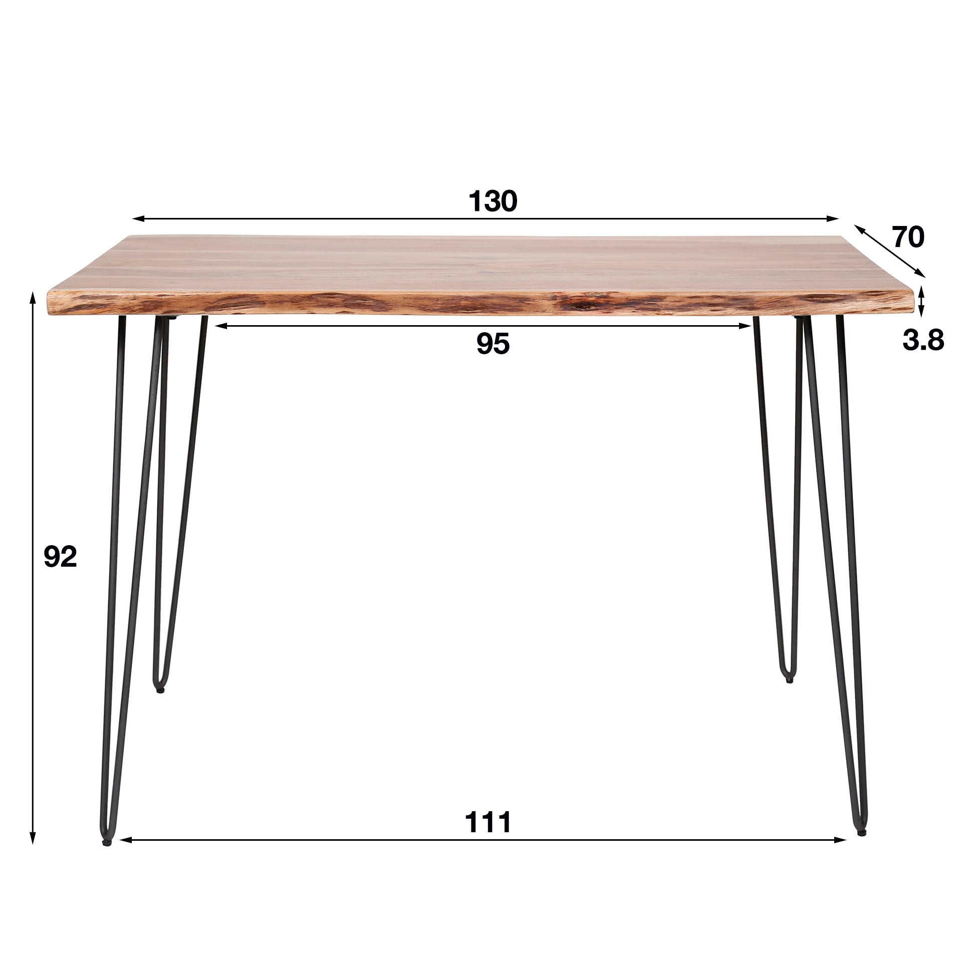 Bartafel Edge 130Cm Massief Acacia