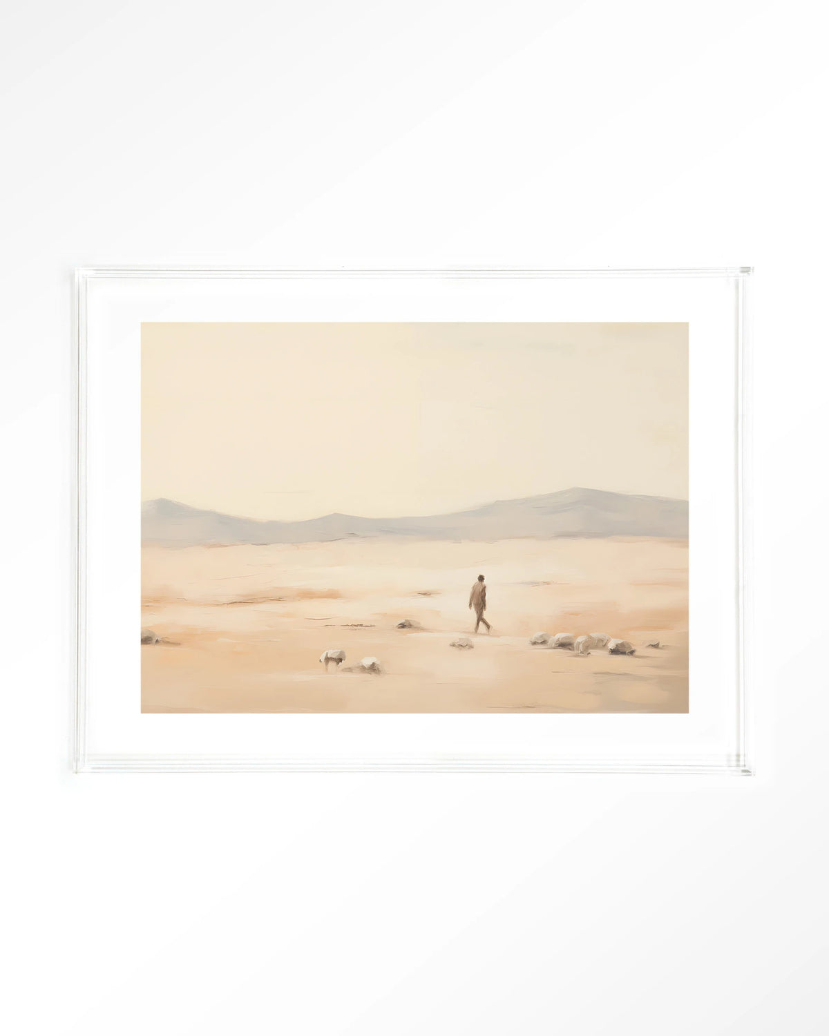 Shepherd Horizontaal – herder in woestijnlandschap – Art print – Acryl doorzichtig