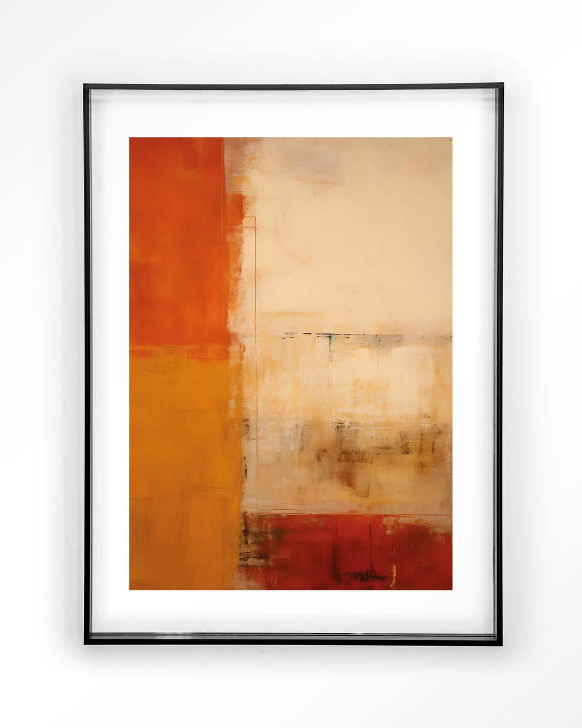 Rusty Abstract – abstract in roest en oranje – Art print – Acryl zwart