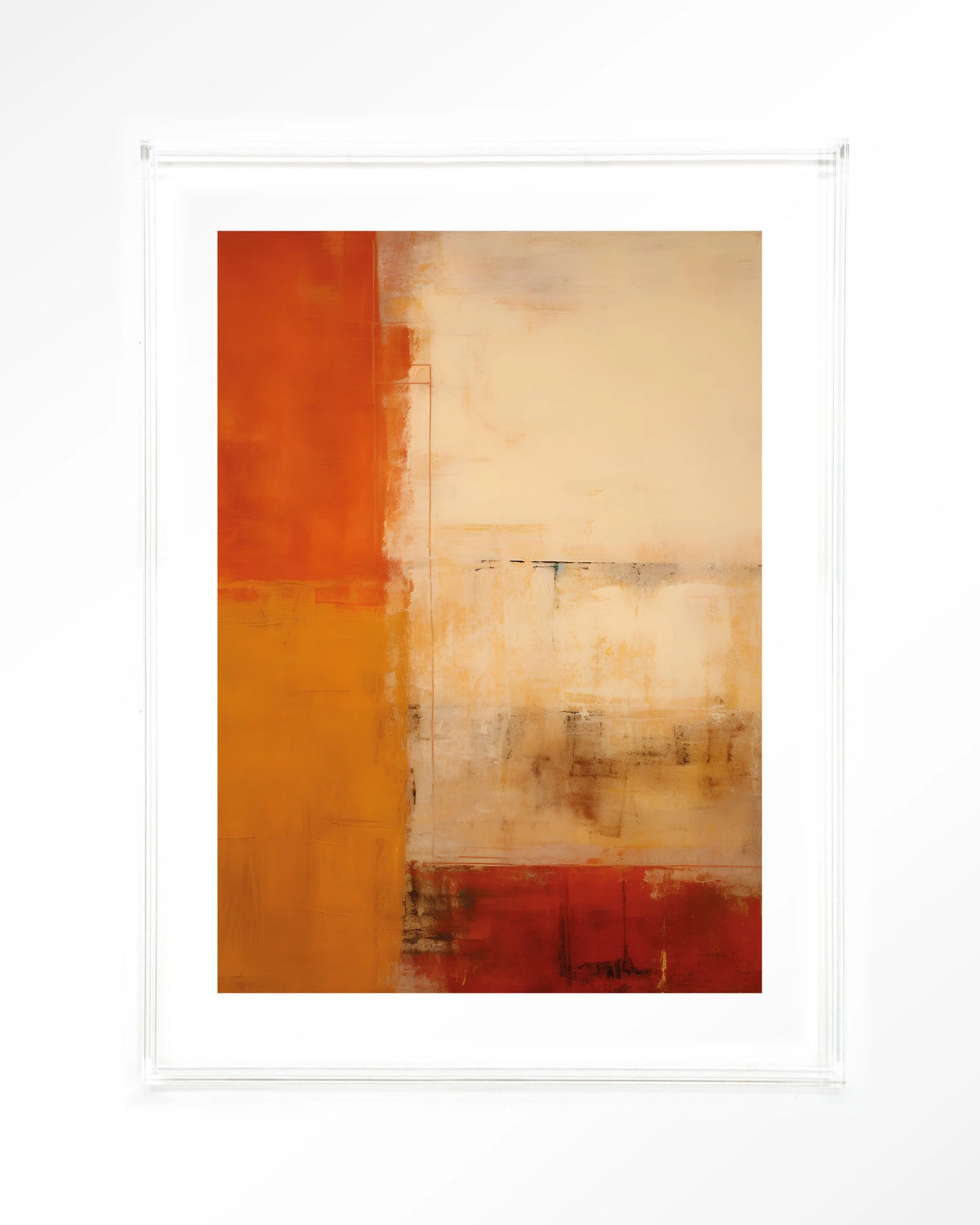 Rusty Abstract – abstract in roest en oranje – Art print – Acryl doorzichtig