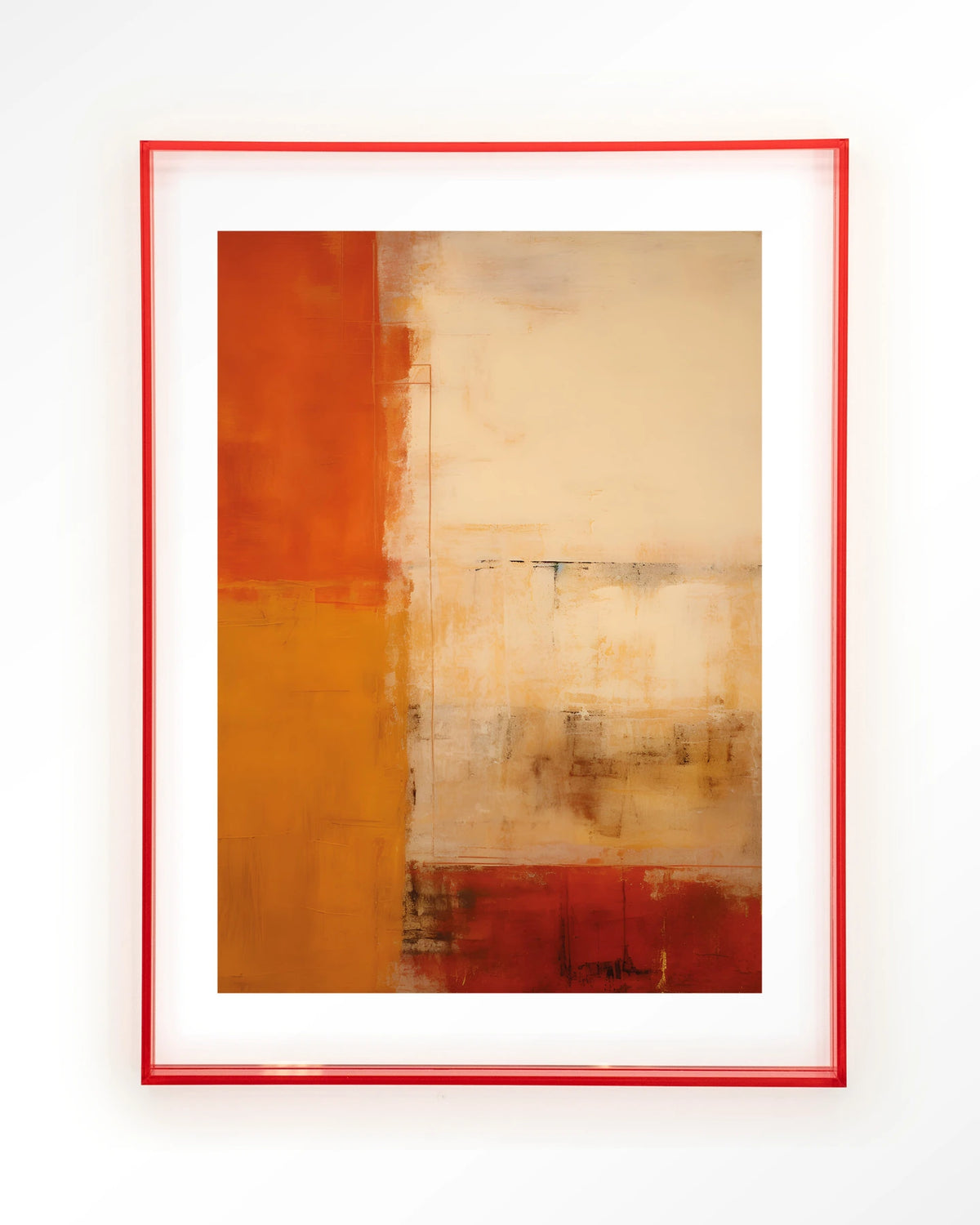 Rusty Abstract – abstract in roest en oranje – Art print – Acryl roze