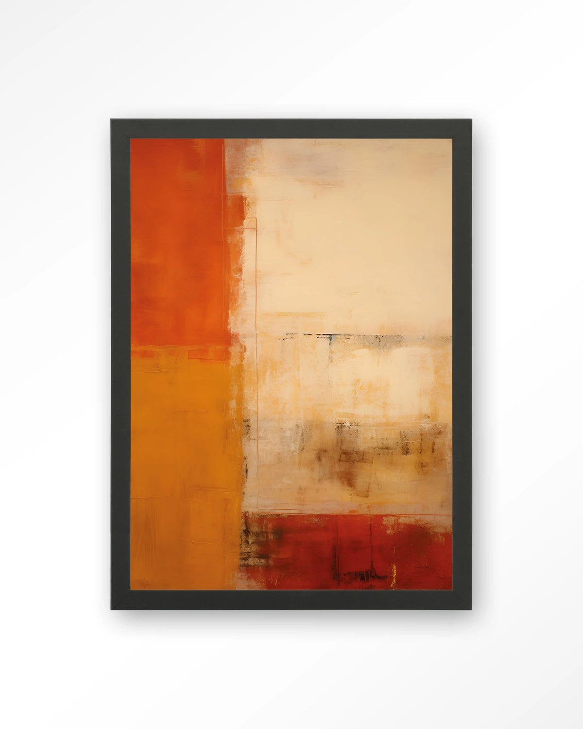 Rusty Abstract – abstract in roest en oranje – Art print – Hout zwart