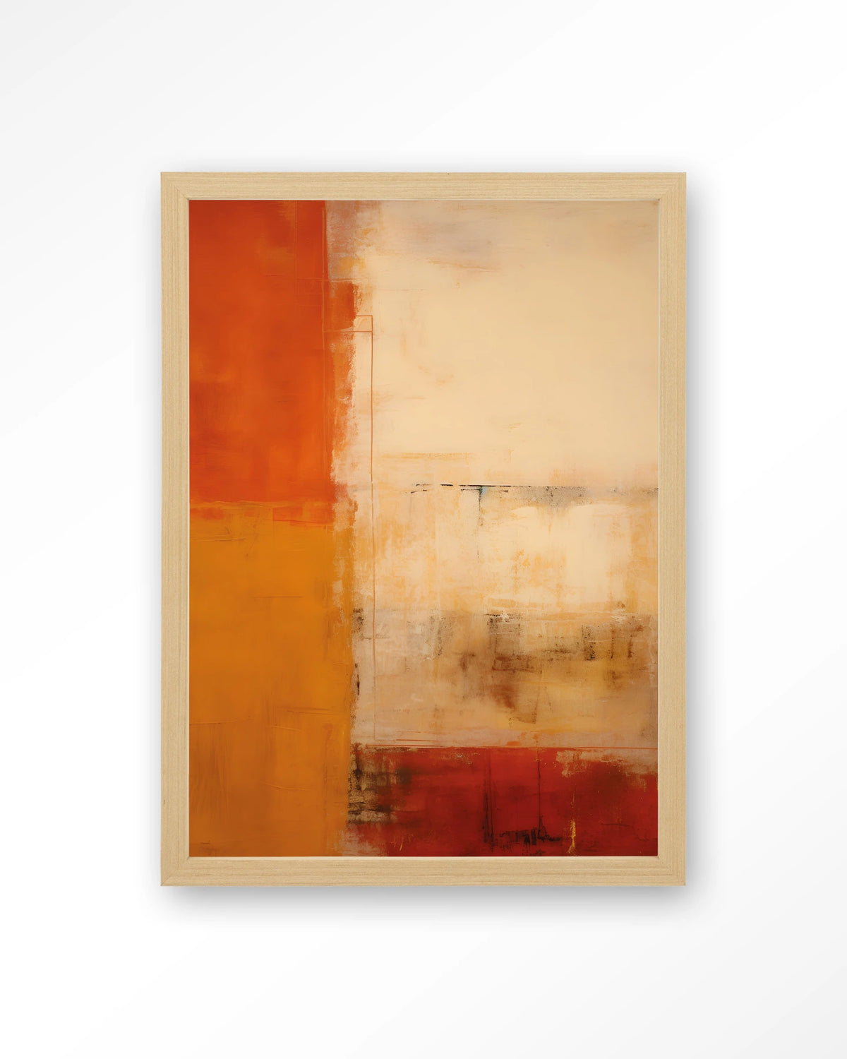 Rusty Abstract – abstract in roest en oranje – Art print – Hout naturel
