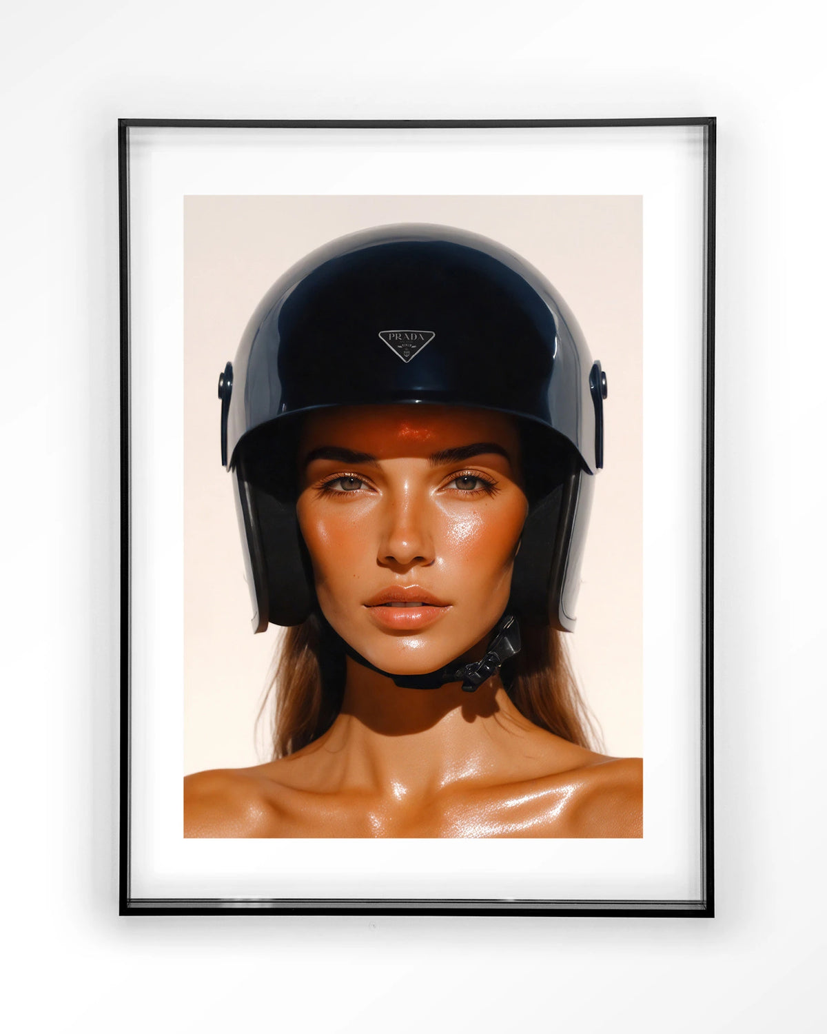 Prada Helmet – Art print – Acryl zwart