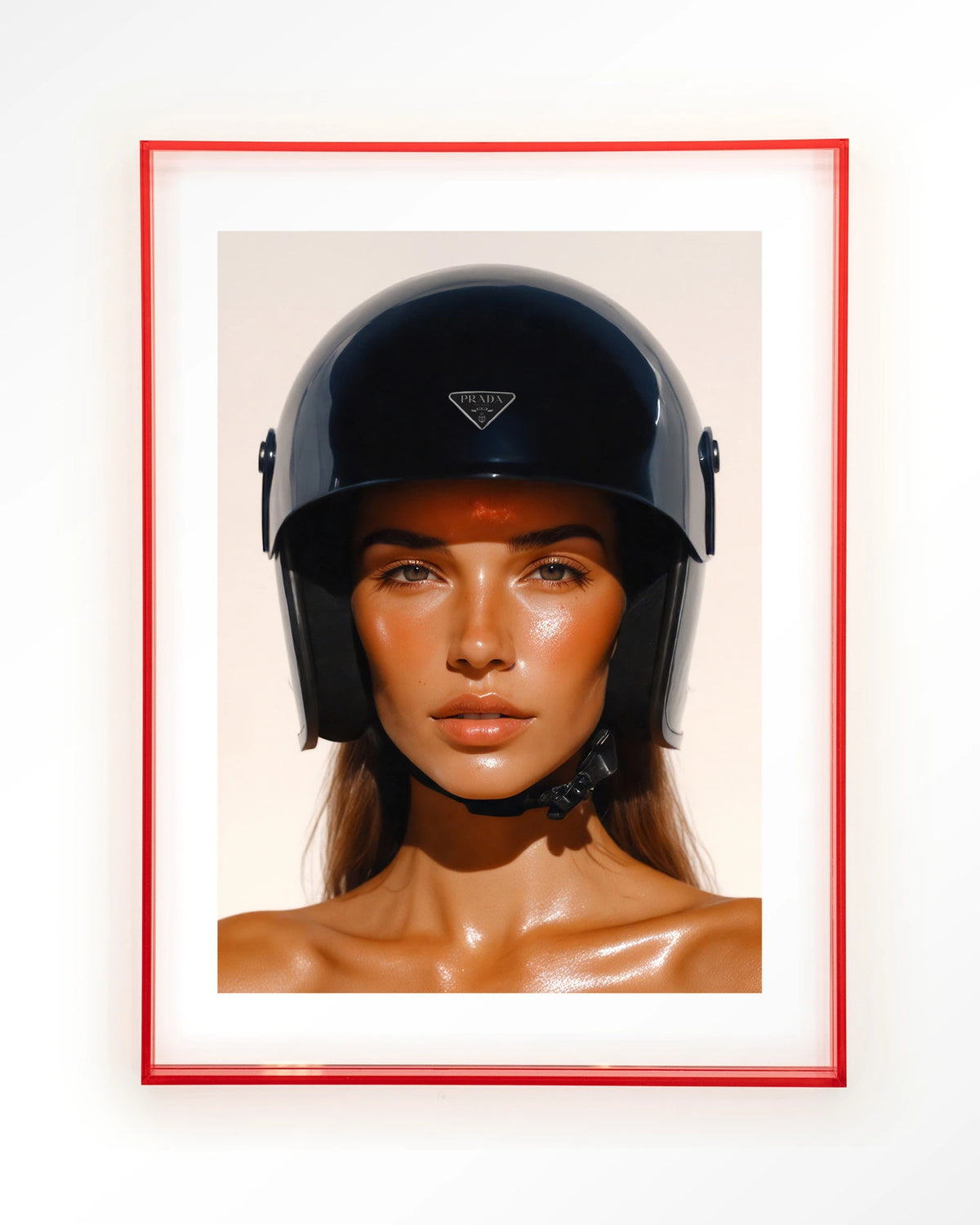 Prada Helmet – Art print – Acryl roze