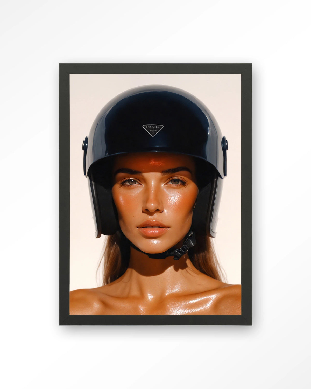Prada Helmet – Art print – Hout zwart