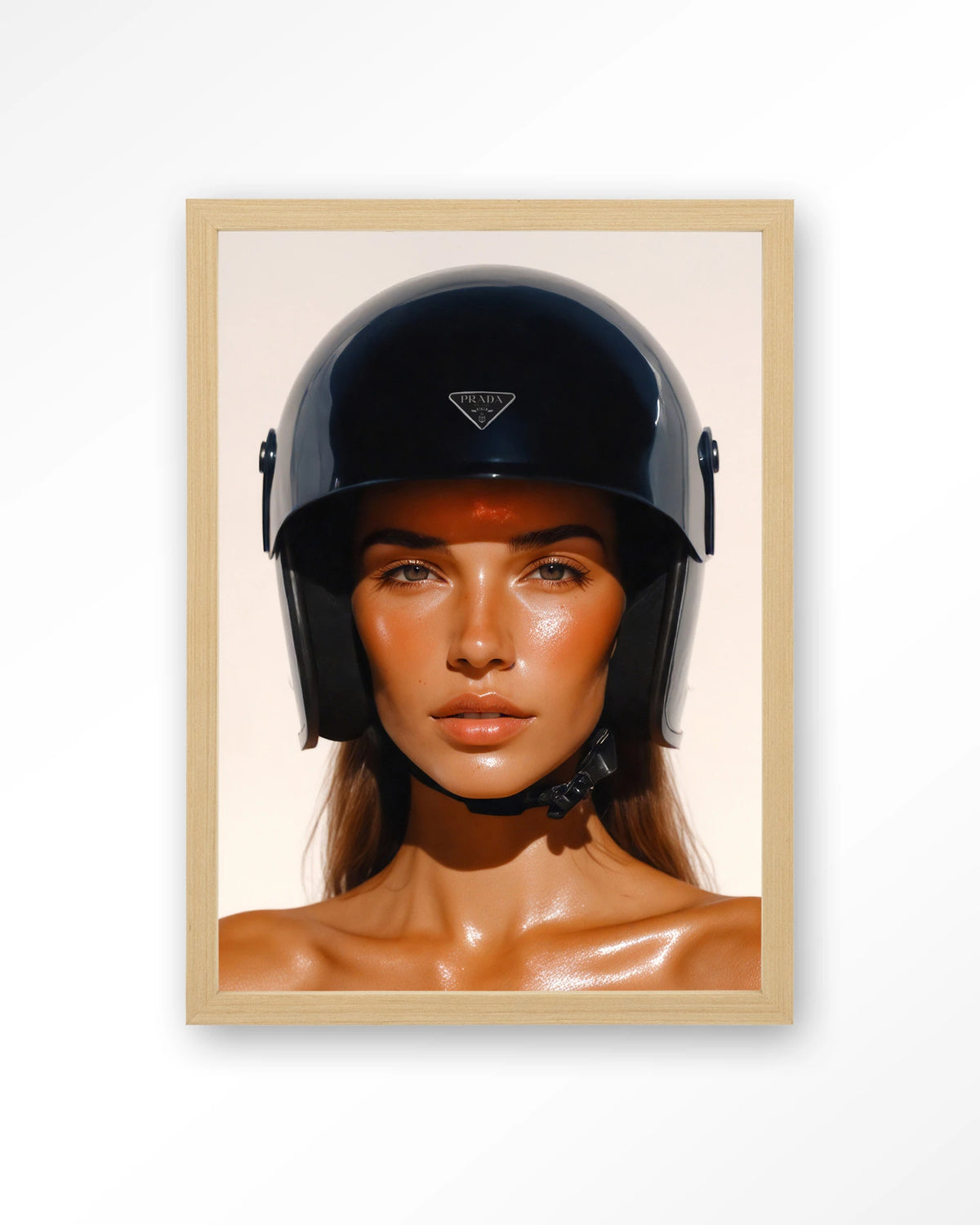 Prada Helmet – Art print – Hout naturel