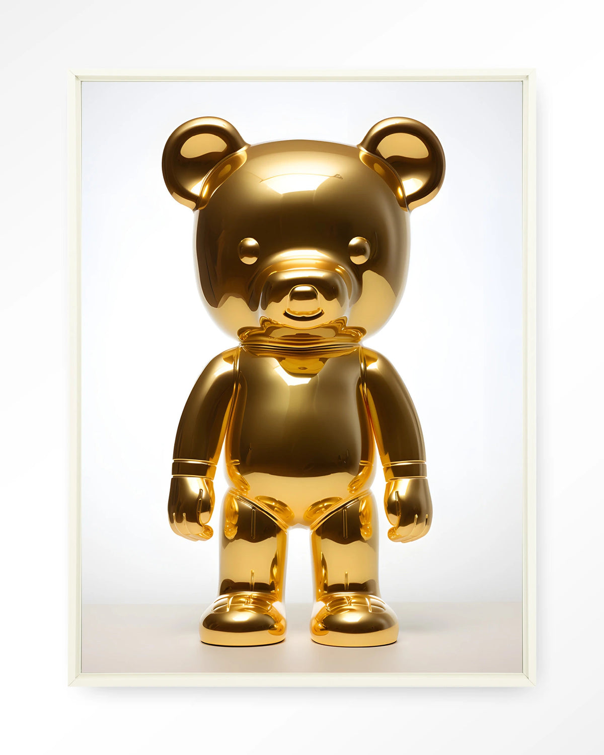 Golden Teddybear – gouden teddybeer – Wandkleed – Floating frame – wit