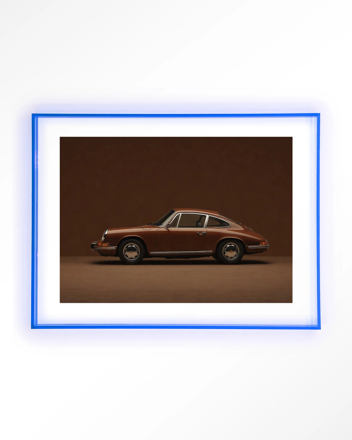 Brown Porsche – Art print – Acryl lichtblauw
