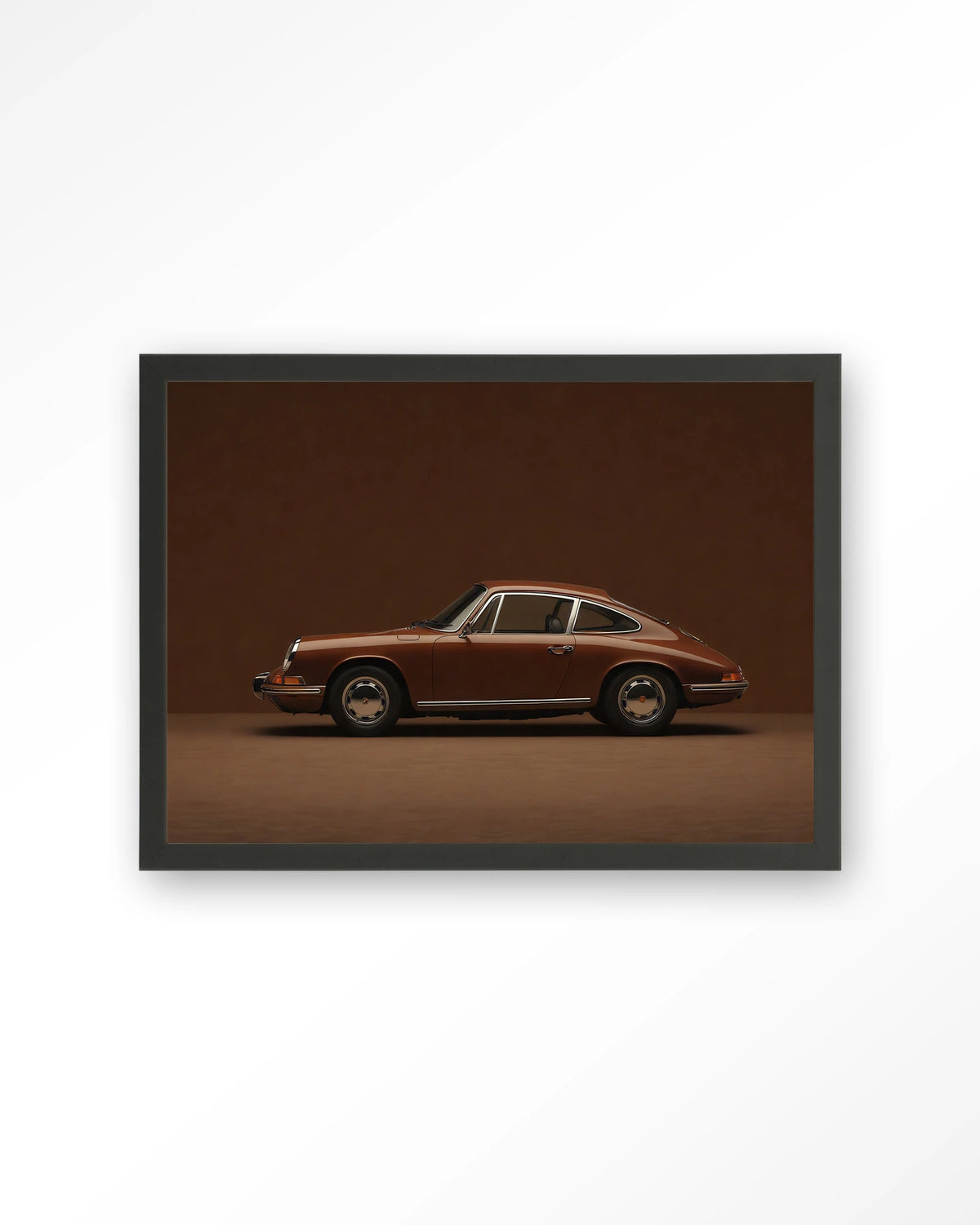 Brown Porsche – Art print – Hout zwart