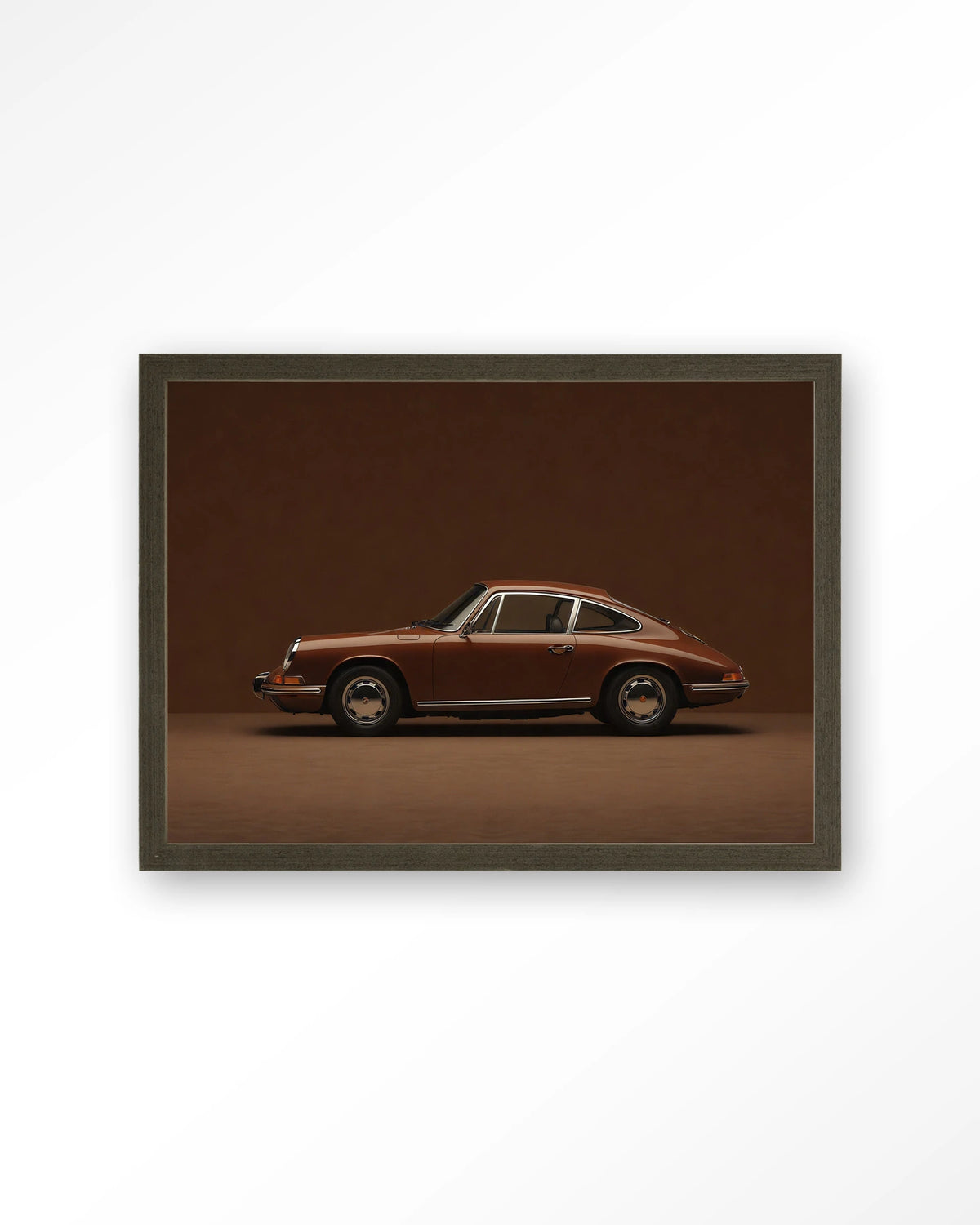 Brown Porsche – Art print – Hout donkerbruin