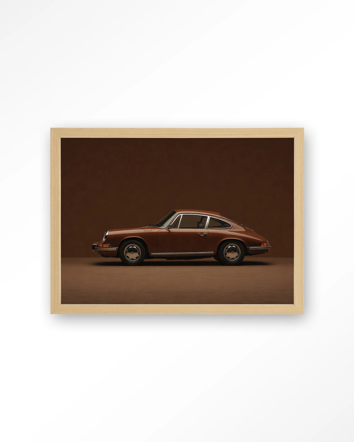 Brown Porsche – Art print – Hout naturel
