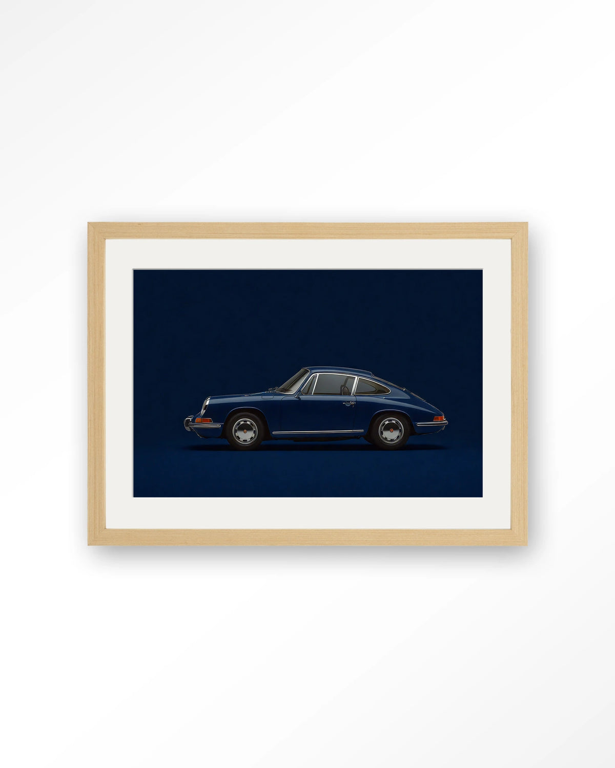Blue Porsche – Art print – Hout naturel + passe-partout