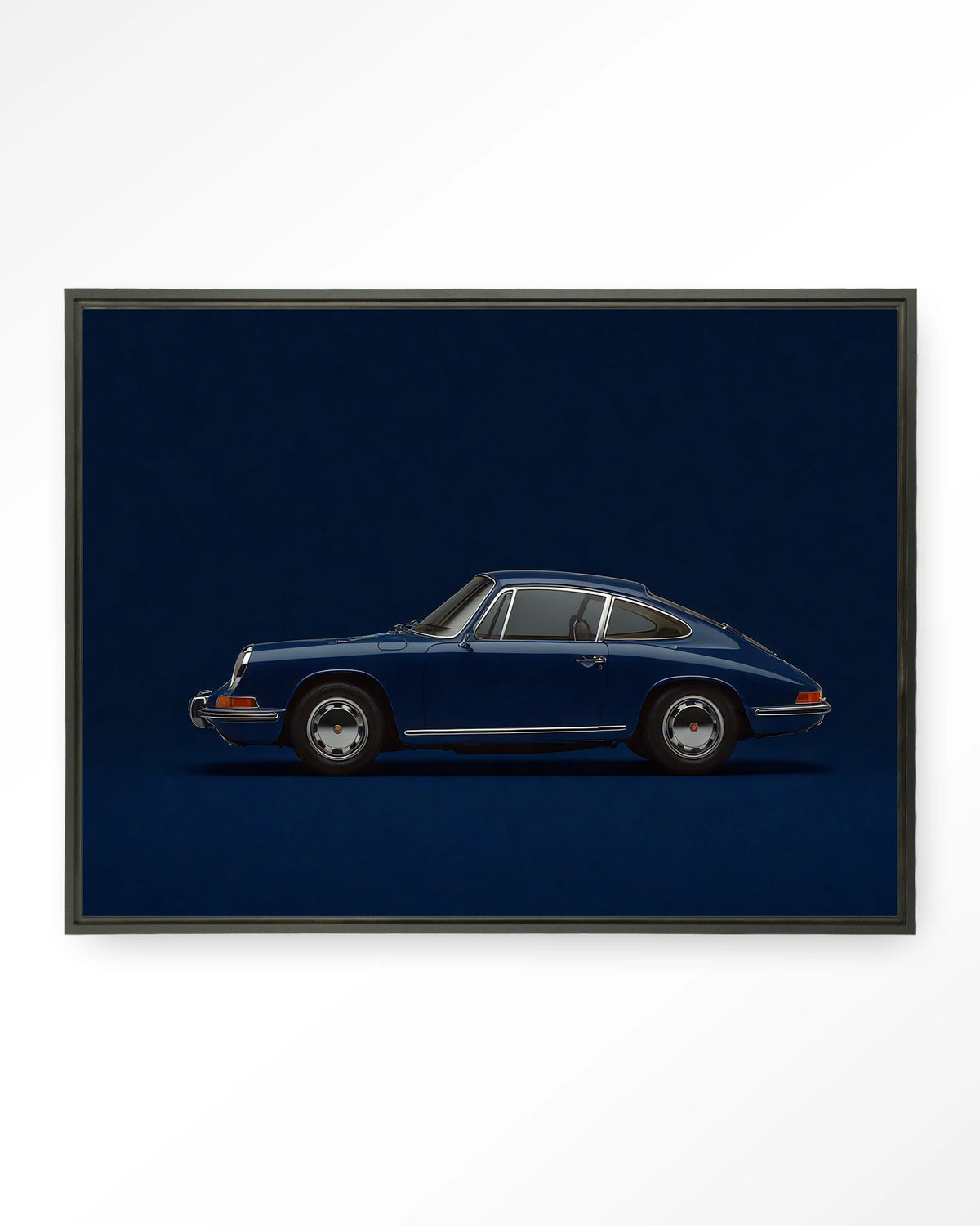 Blue Porsche – Wandkleed – Floating frame – zwart