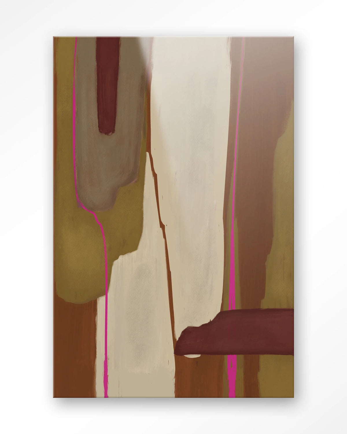 Zafra – abstract in oker en bordeaux – Glas – Blinde montage