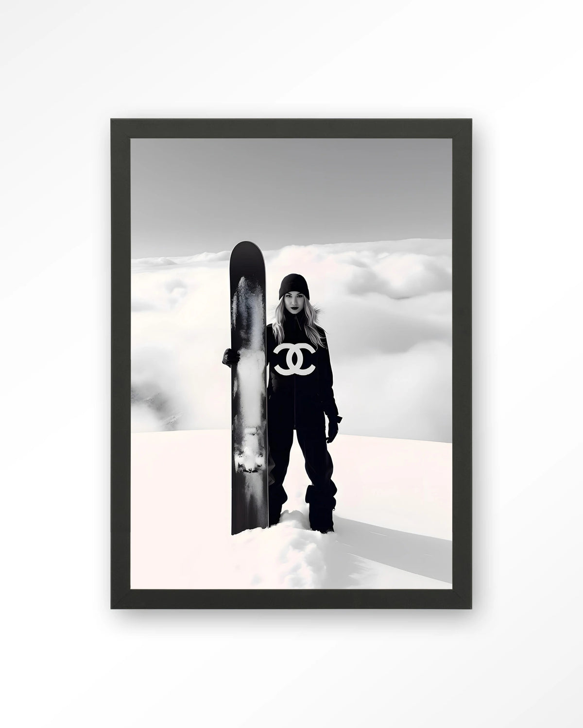 Snow Girl – Art print – Hout zwart