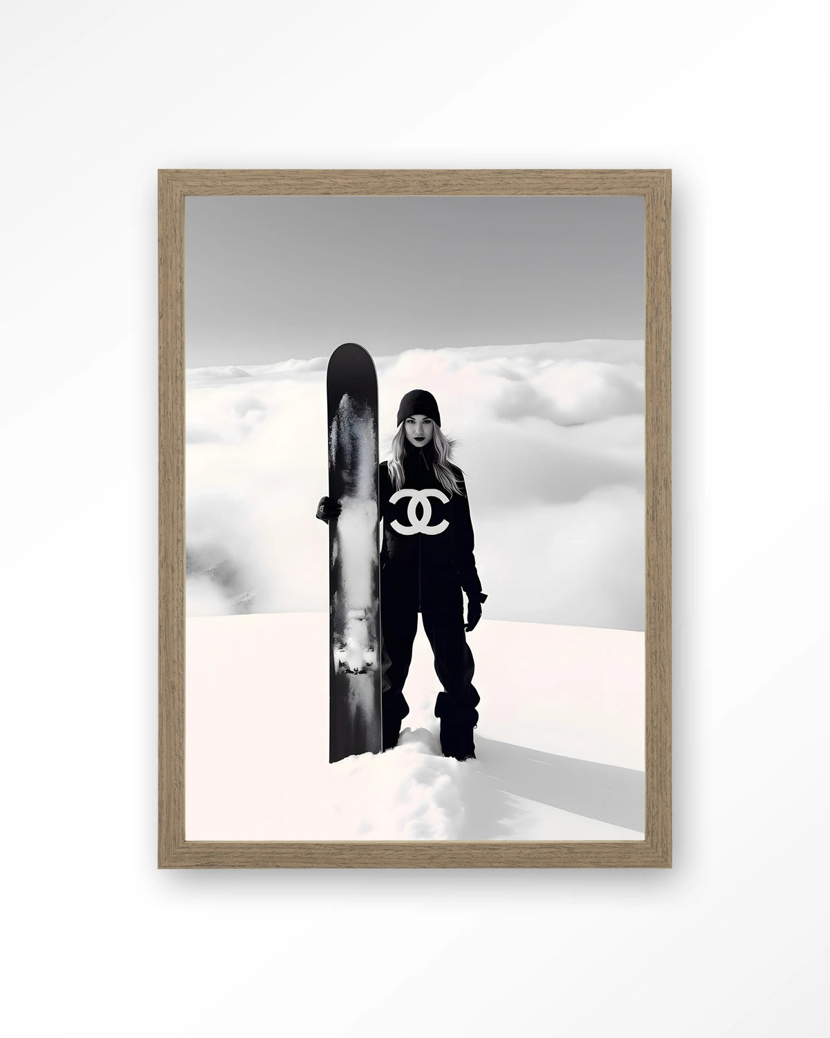Snow Girl – Art print – Hout bruin