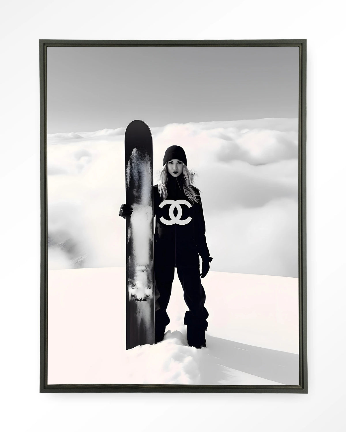 Snow Girl – Wandkleed – Floating frame – zwart