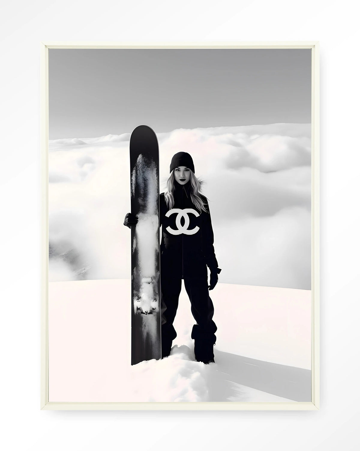 Snow Girl – Wandkleed – Floating frame – wit