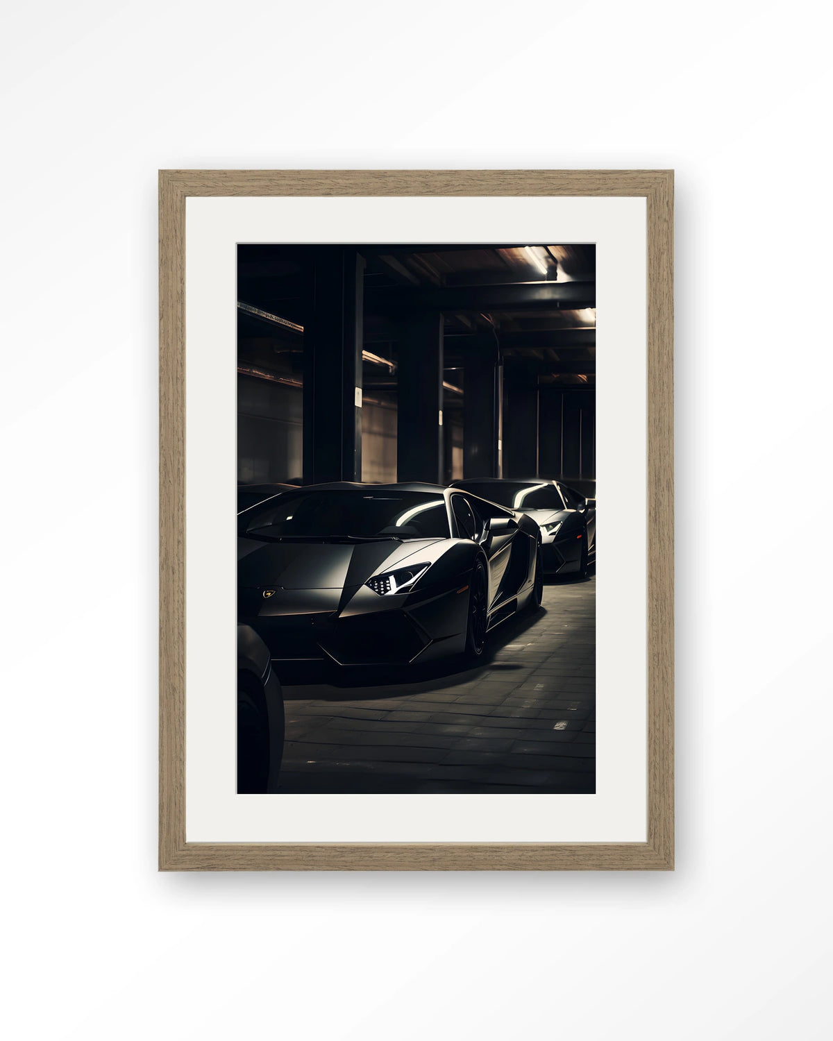 Luxury Drive – Art print – Hout bruin + passe-partout