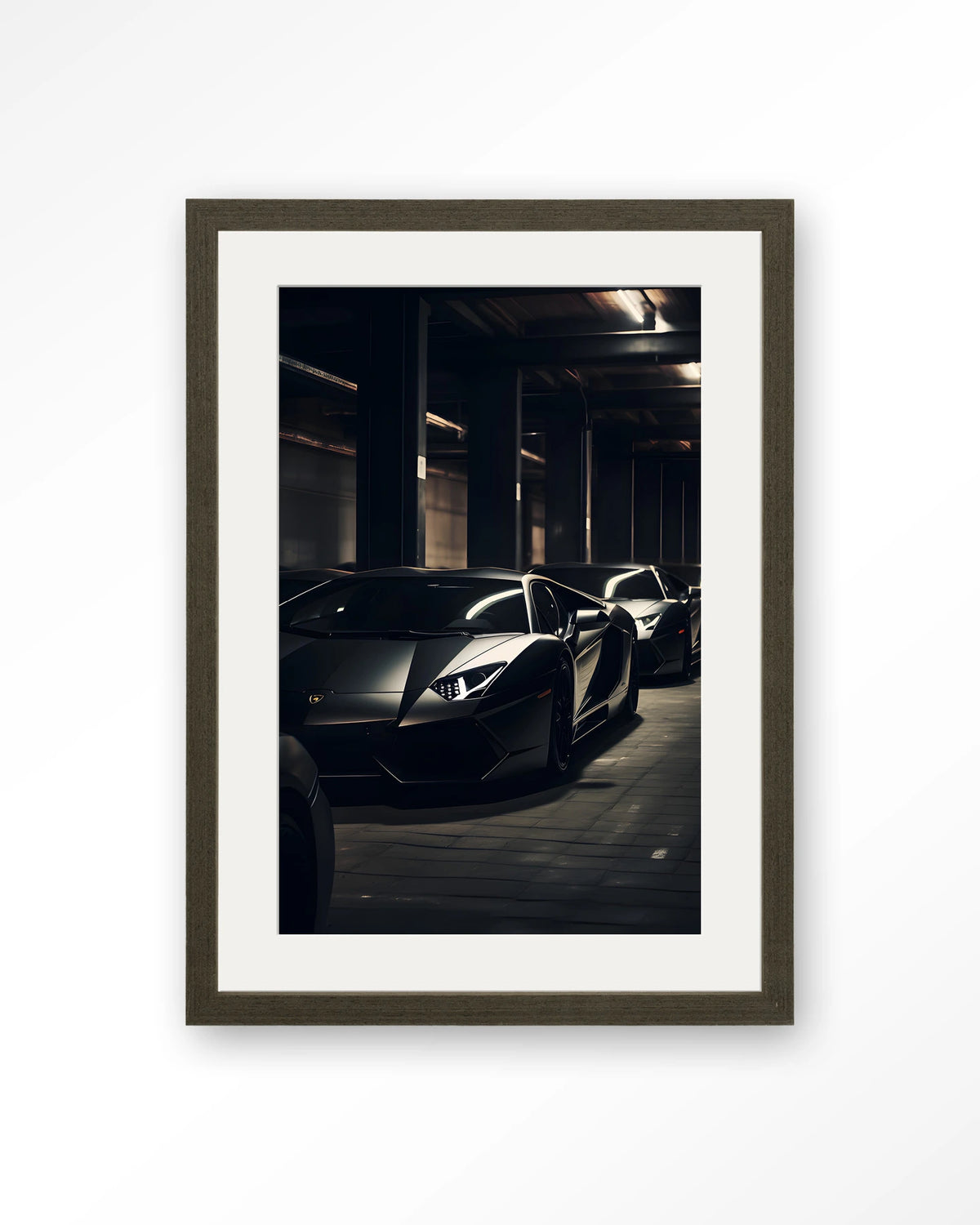 Luxury Drive – Art print – Hout donkerbruin + passe-partout