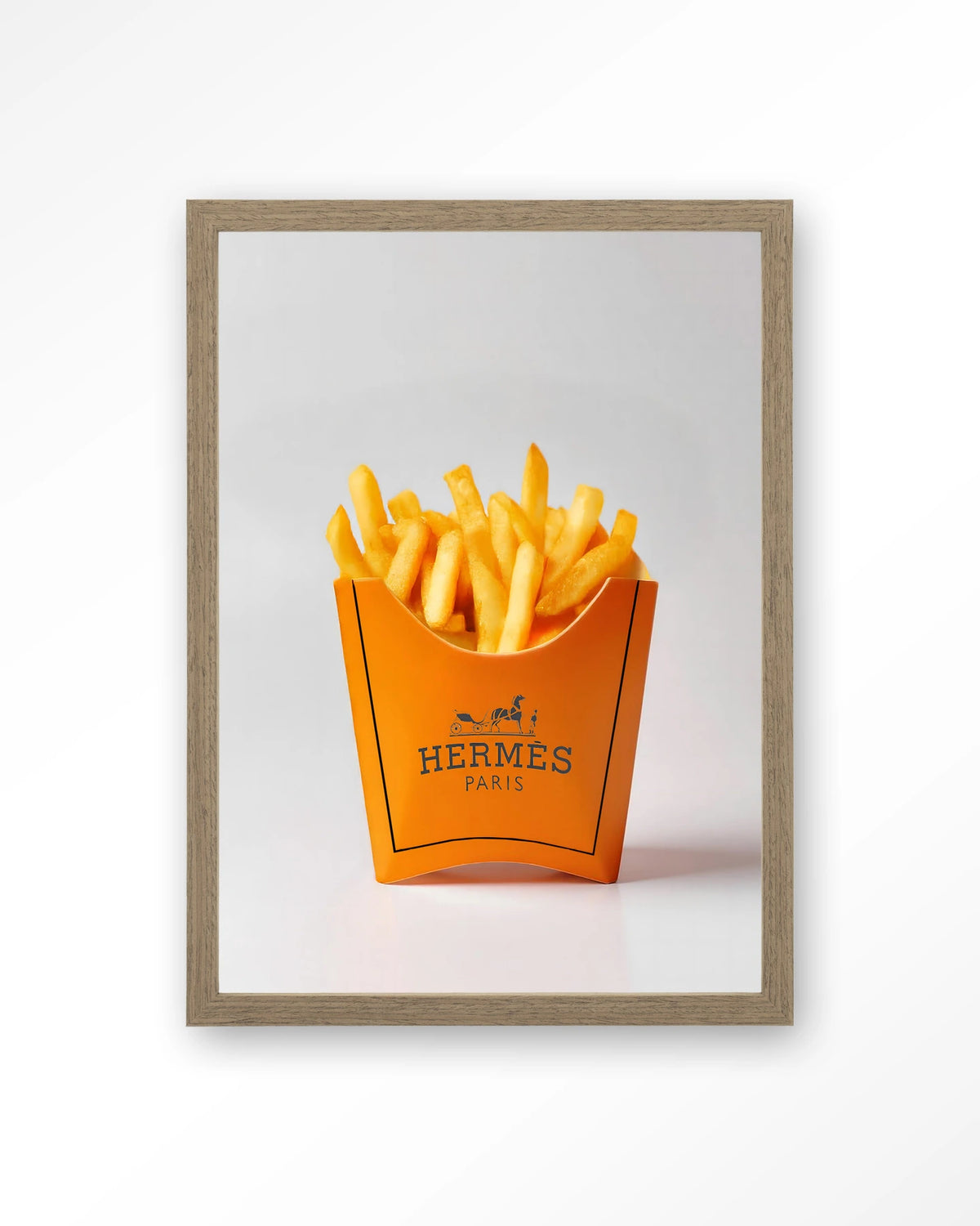 Hermes Fries – Art print – Hout bruin
