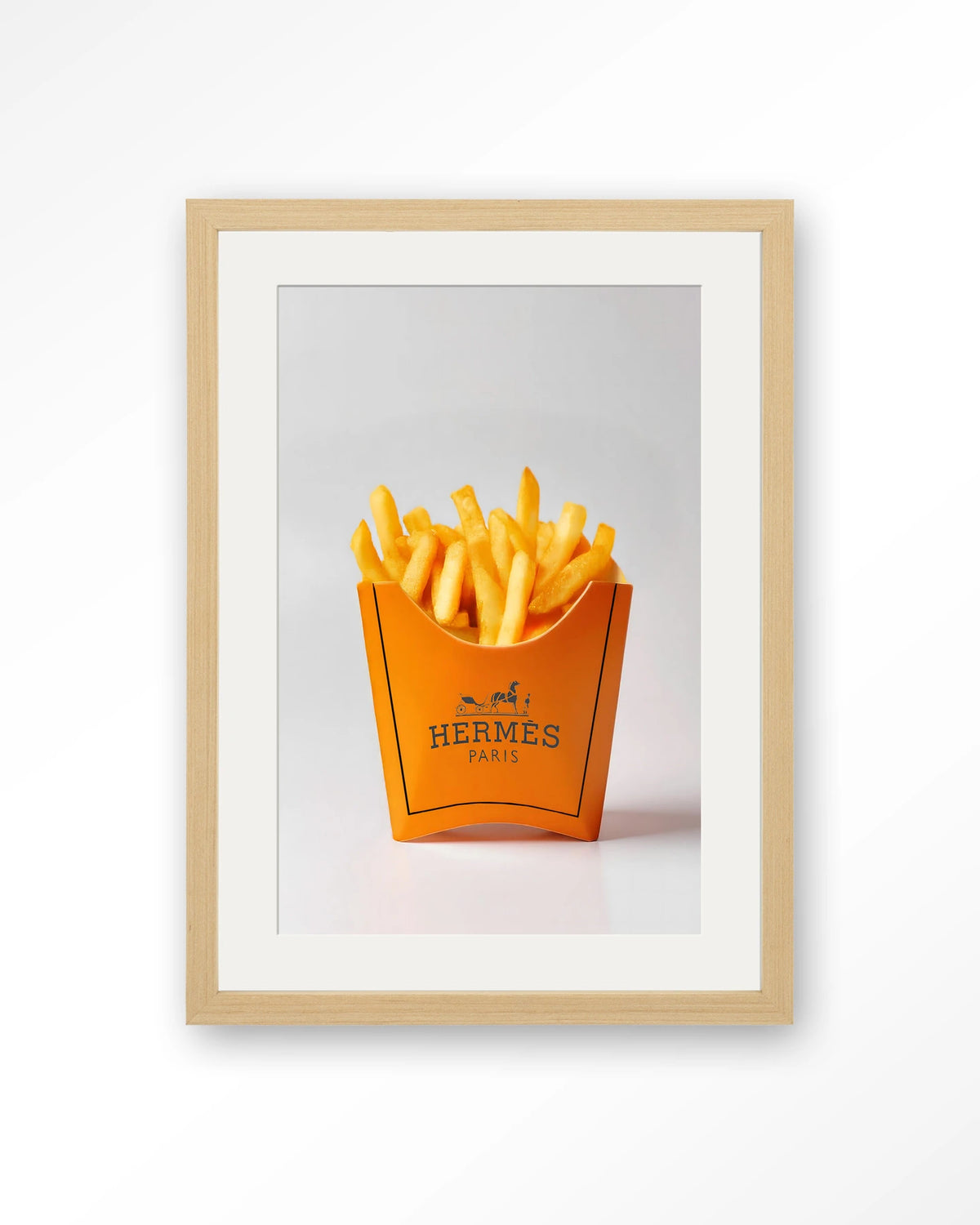 Hermes Fries – Art print – Hout naturel + passe-partout