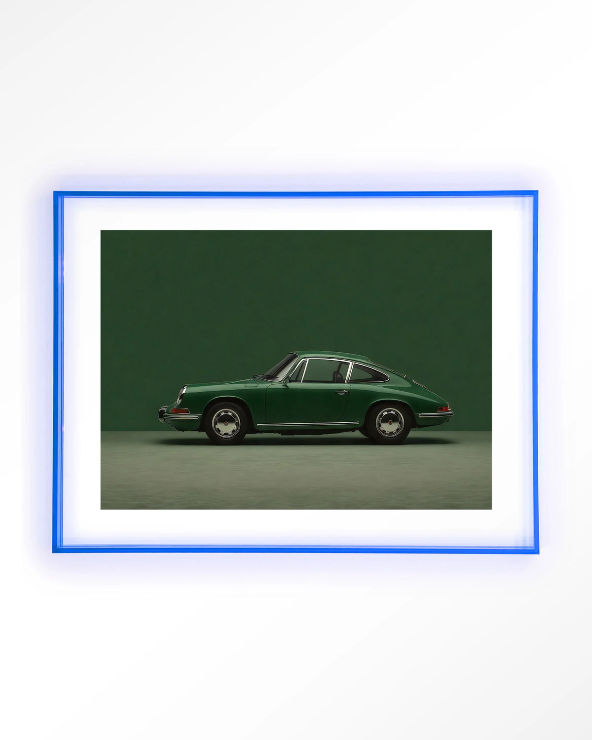 Green Porsche – Art print – Acryl lichtblauw