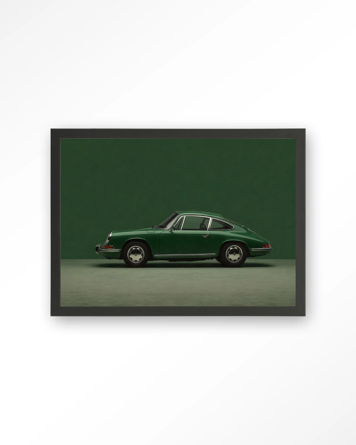 Green Porsche – Art print – Hout zwart