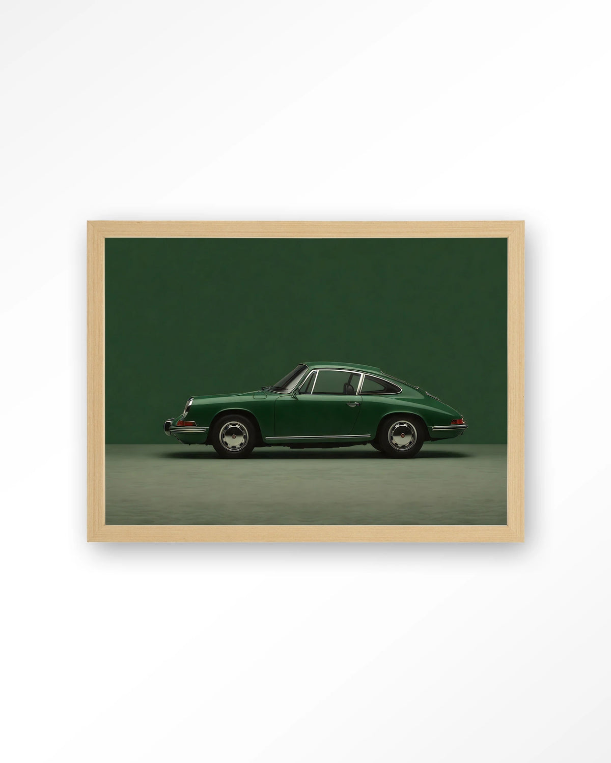 Green Porsche – Art print – Hout naturel