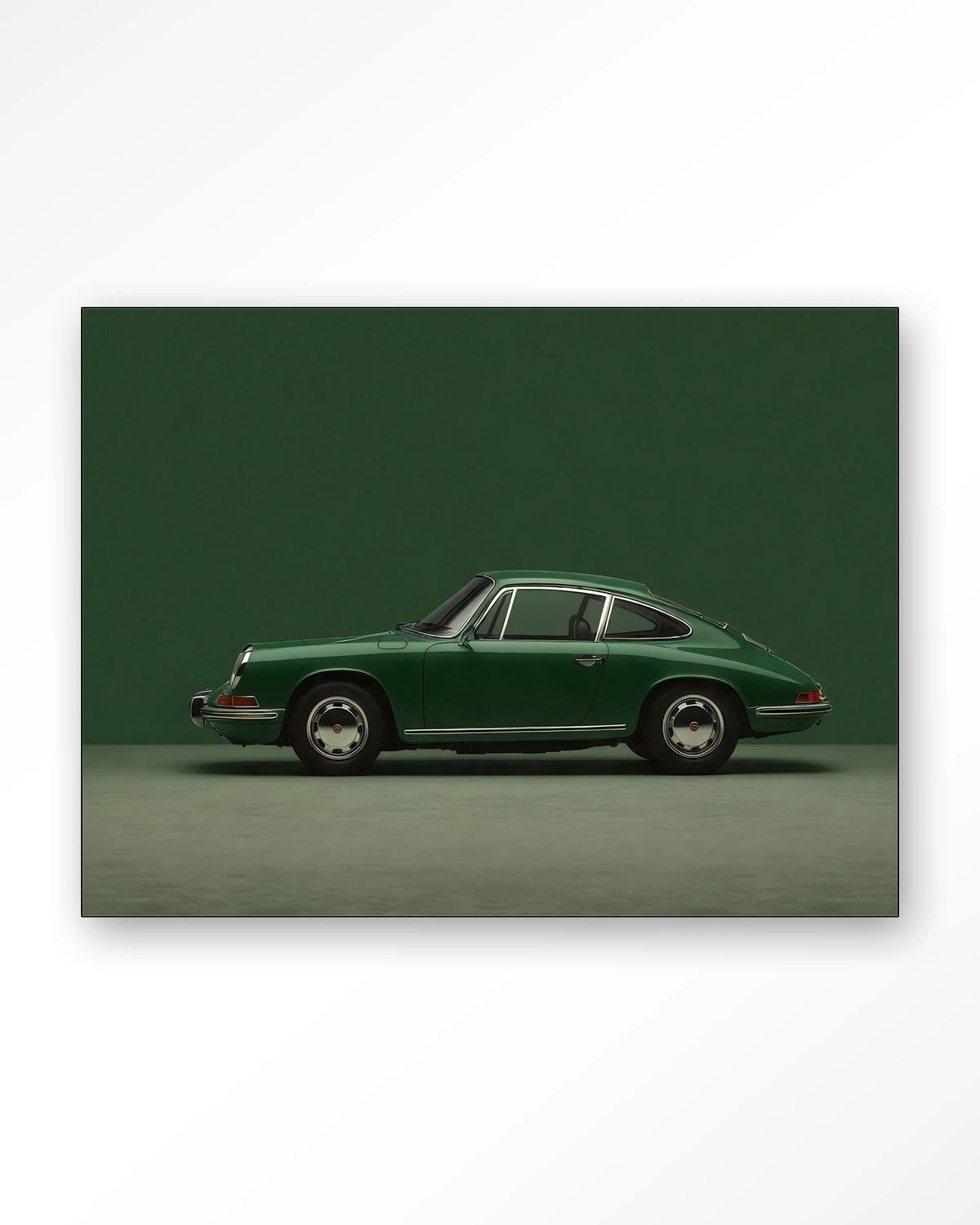 Green Porsche – Wandkleed – Frame – zwart