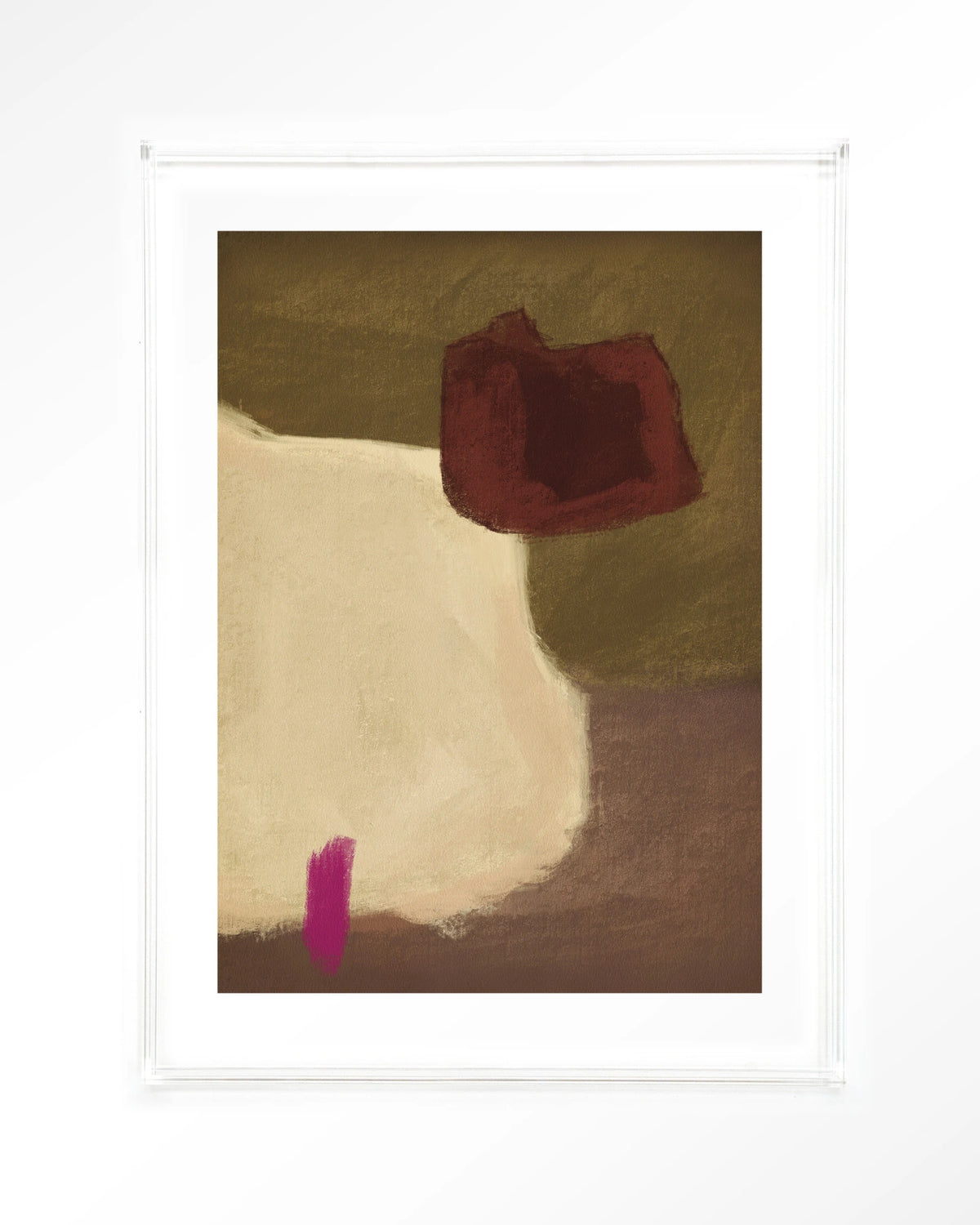 Navia – abstract in beige en bordeaux – Art print – Acryl doorzichtig