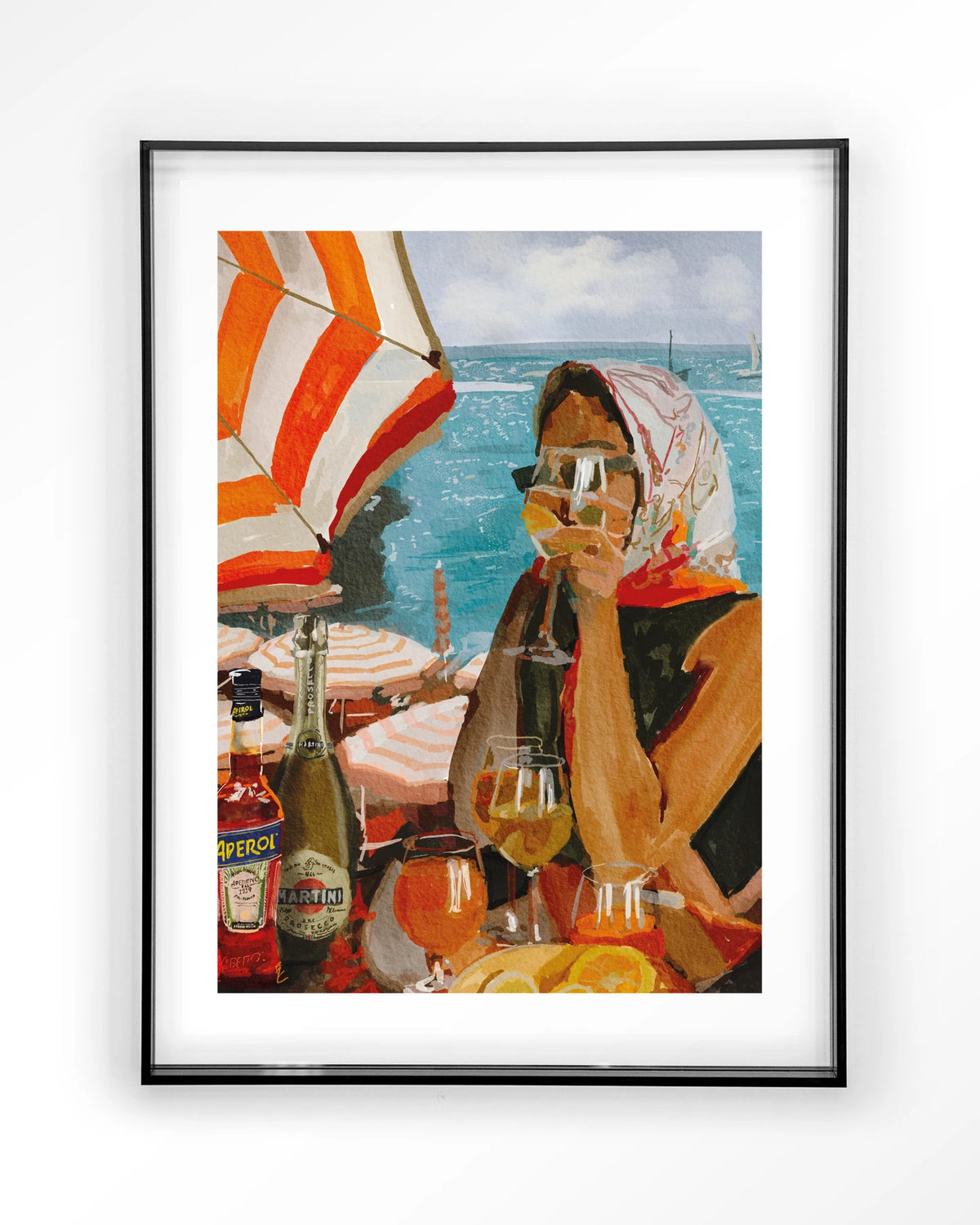 Aperol o'clock – Art print – Acryl zwart