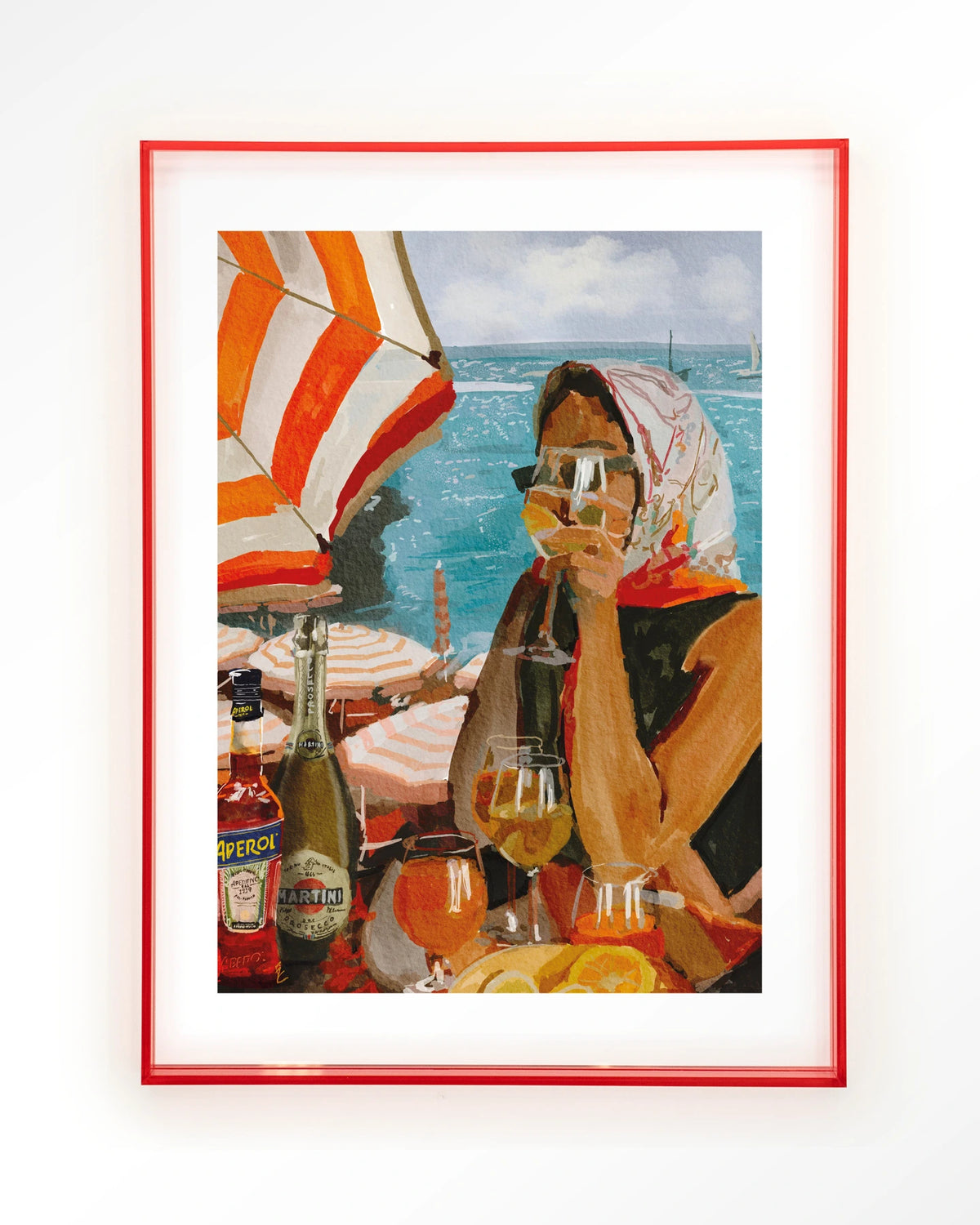 Aperol o'clock – Art print – Acryl roze