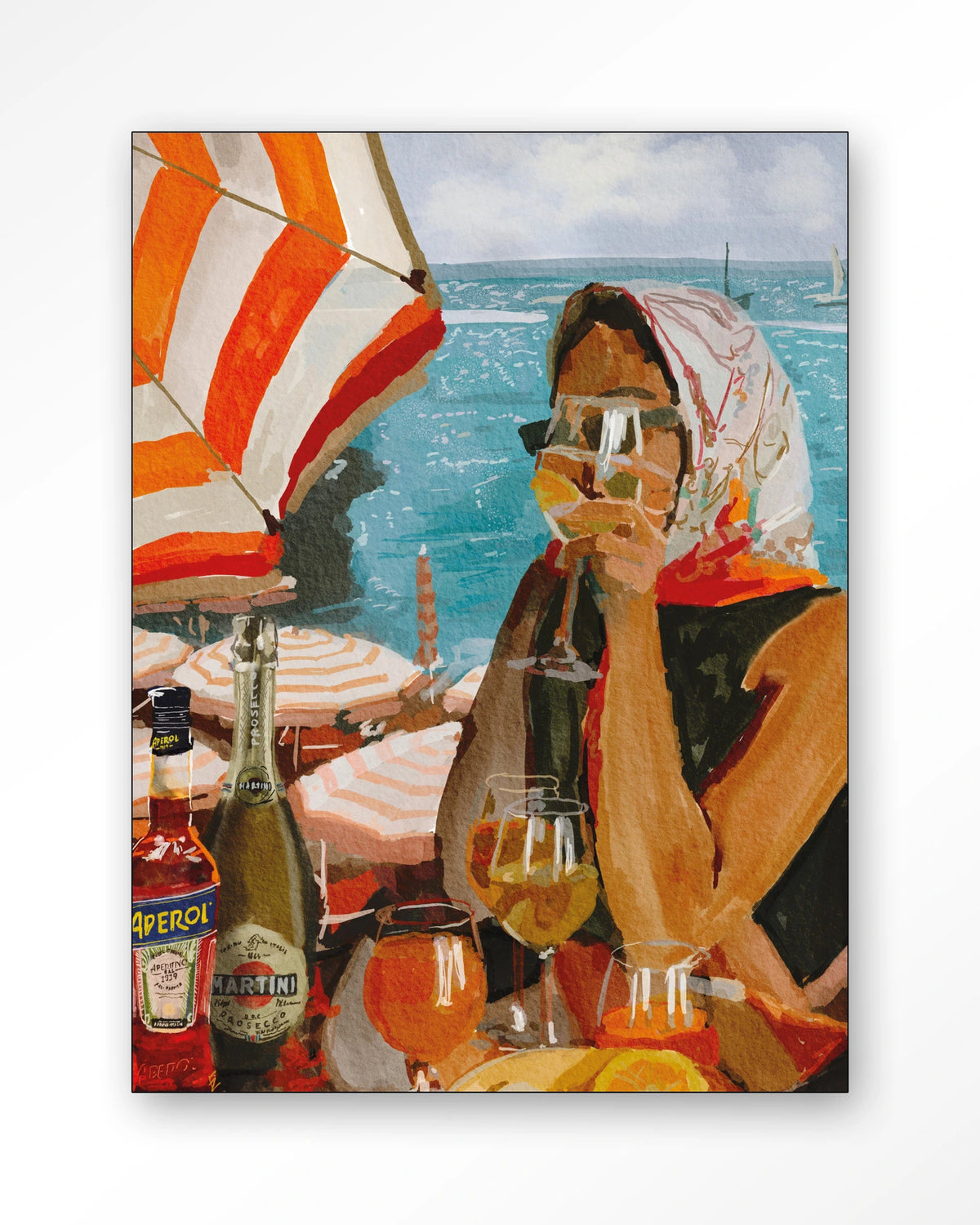 Aperol o'clock – Wandkleed – Frame – zwart