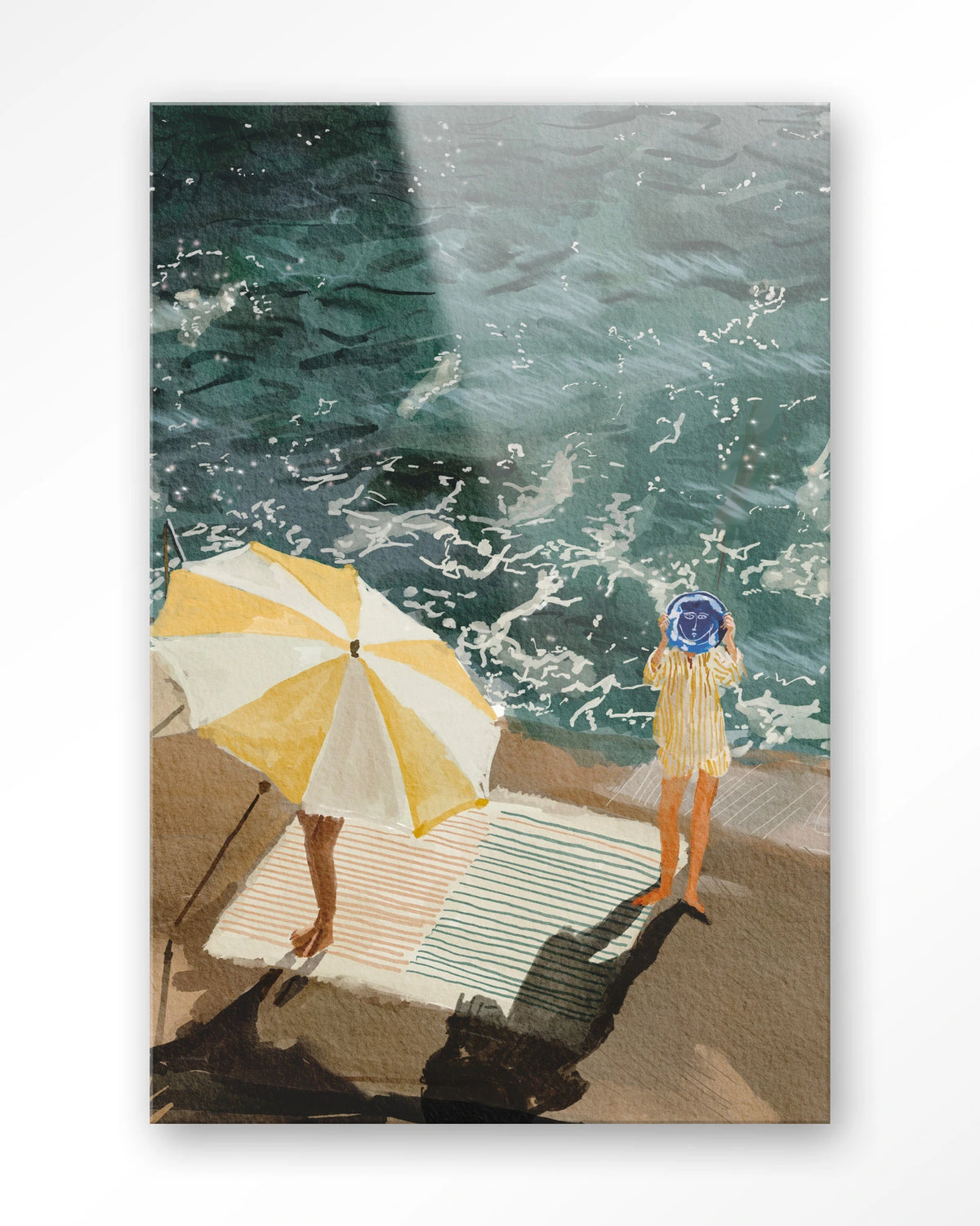 Between The Sun And Storm – strand met parasol en zee – Glas – Blinde montage