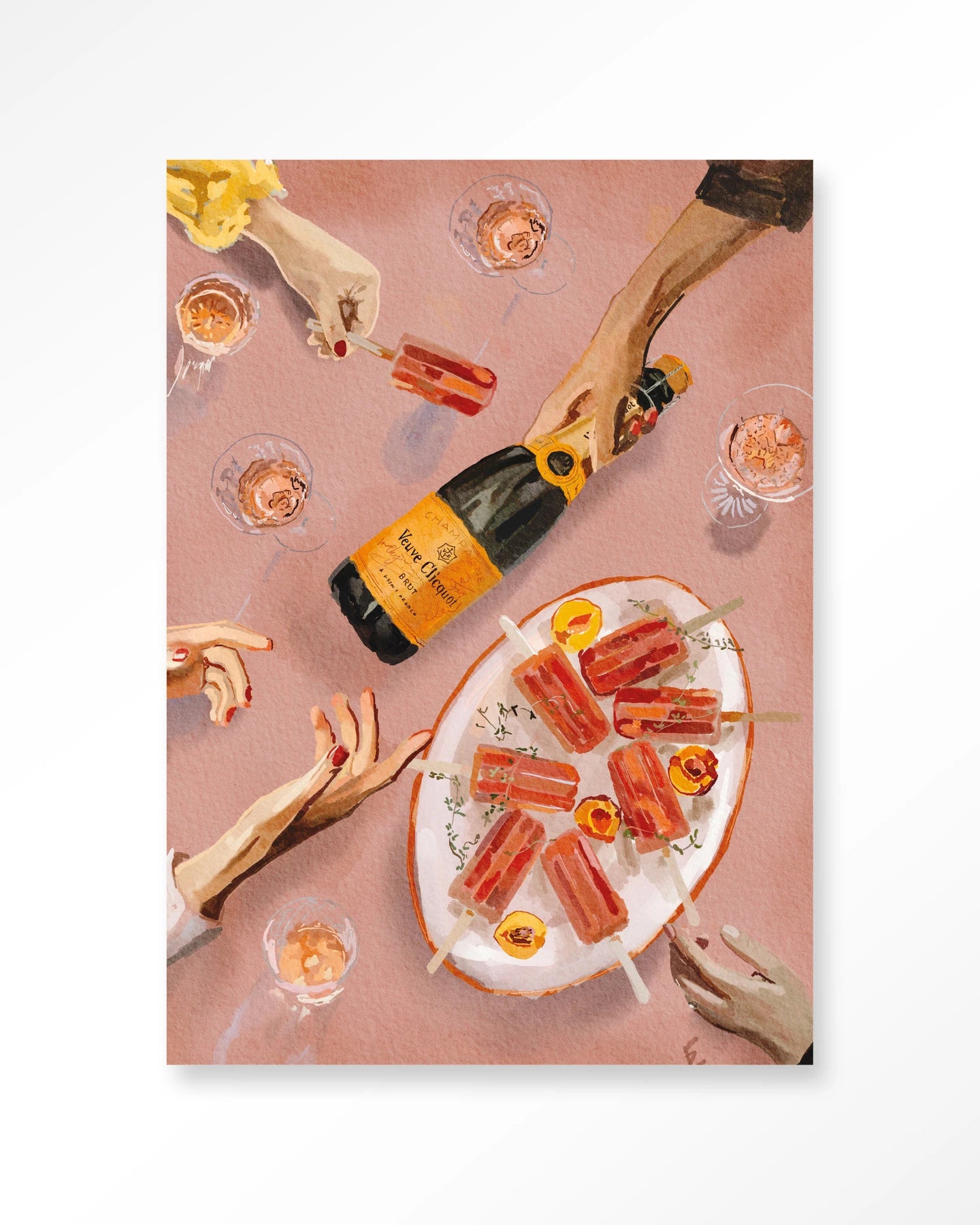 Champagne And Icecreams – Glasschilderij