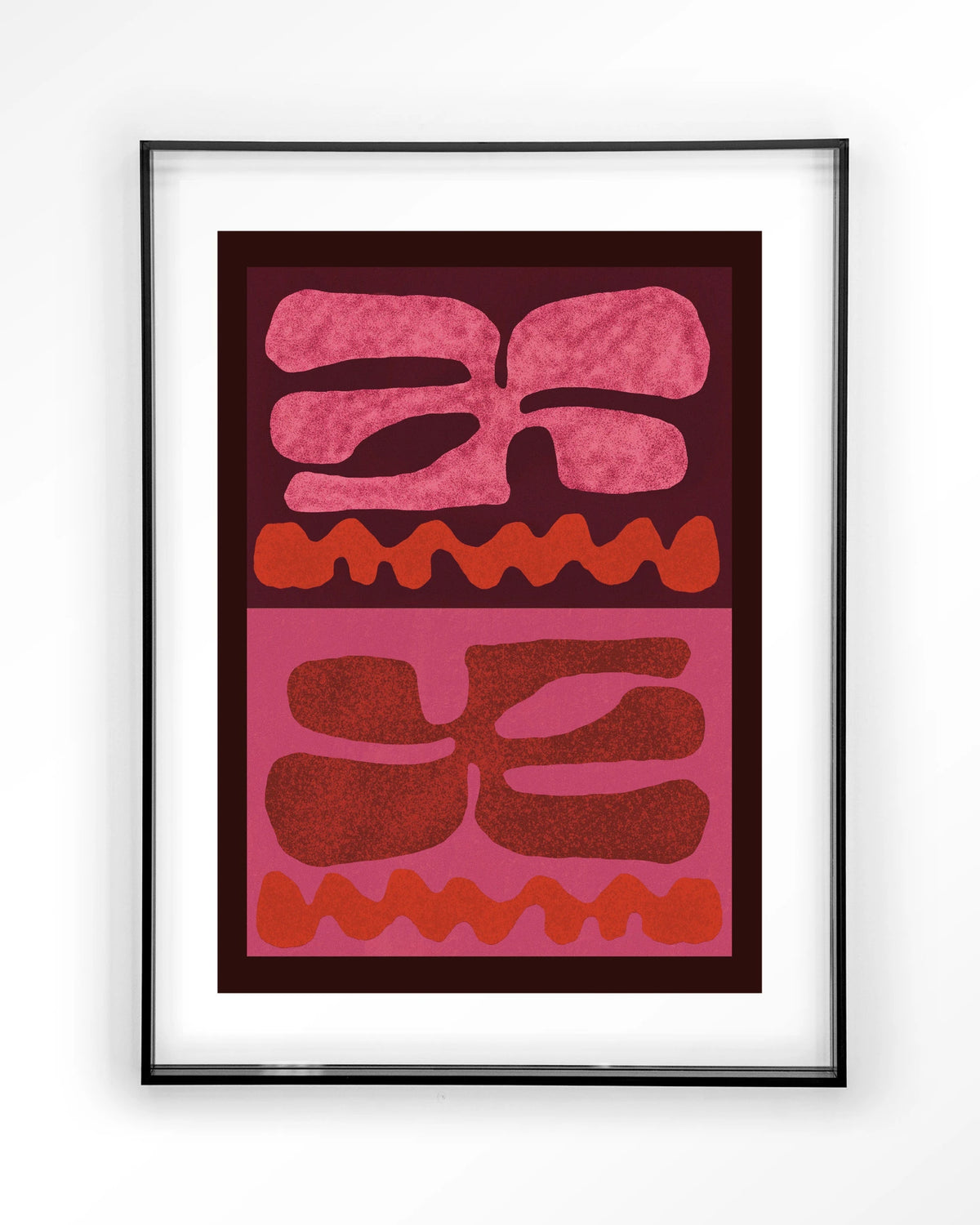 Groovy Pink – abstract in roze en rood – Art print – Acryl zwart