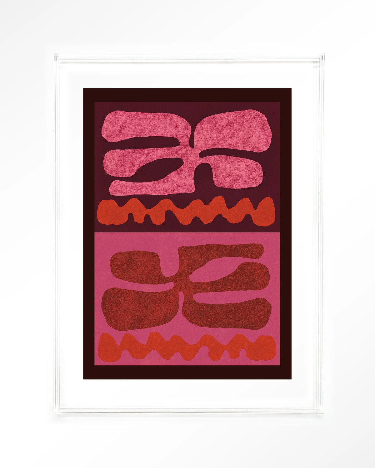 Groovy Pink – abstract in roze en rood – Art print – Acryl doorzichtig