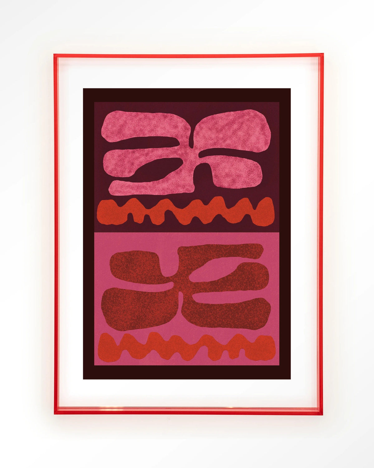Groovy Pink – abstract in roze en rood – Art print – Acryl roze