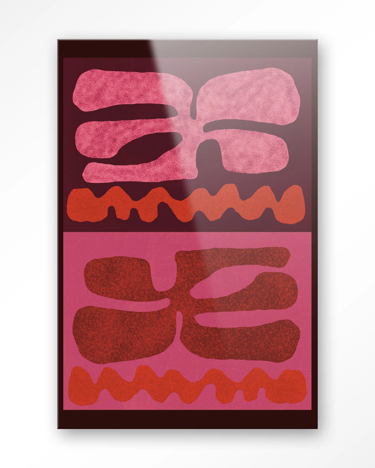 Groovy Pink – abstract in roze en rood – Glas – Blinde montage