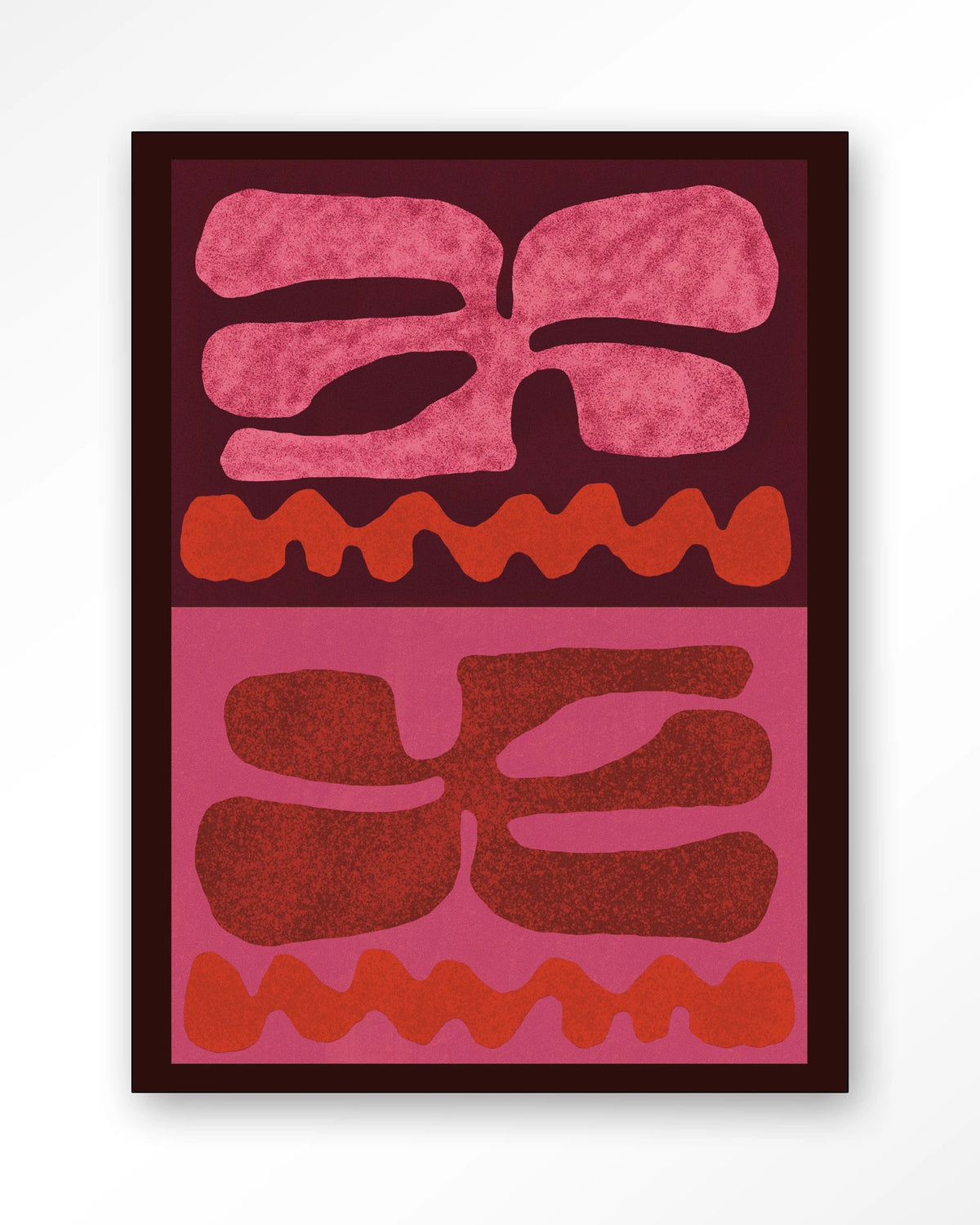 Groovy Pink – abstract in roze en rood – Wandkleed – Frame – zwart