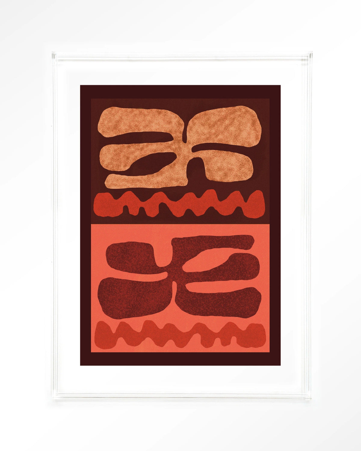 Groovy Neutral – abstract in bruin en oranje – Art print – Acryl doorzichtig