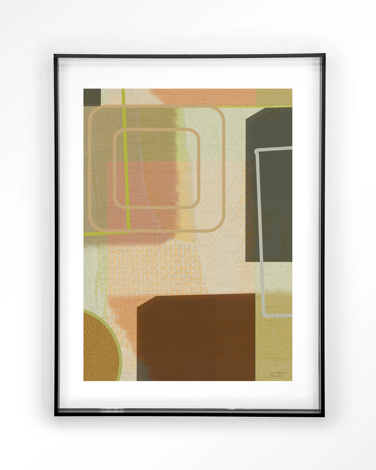 Serve – abstract in groen en bruin – Art print – Acryl zwart