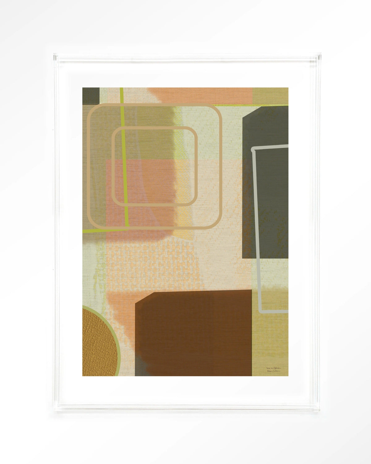 Serve – abstract in groen en bruin – Art print – Acryl doorzichtig