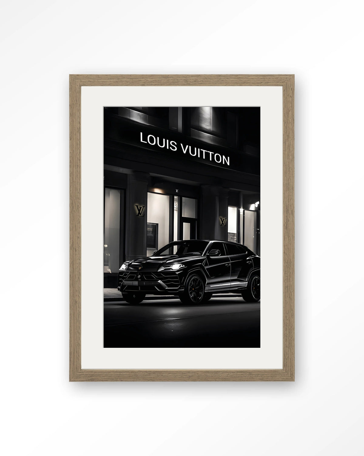 Urus LV – Art print – Hout bruin + passe-partout