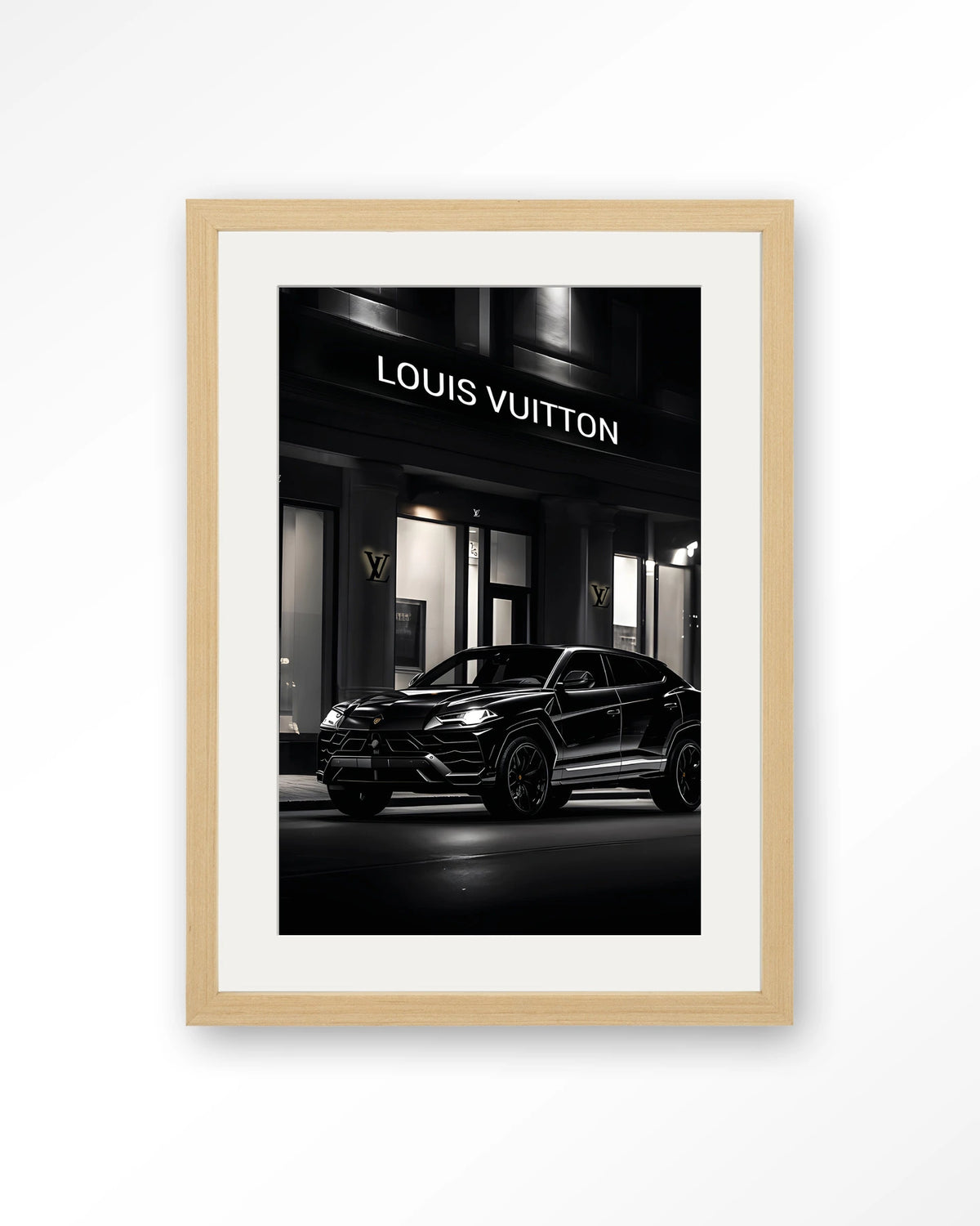 Urus LV – Art print – Hout naturel + passe-partout
