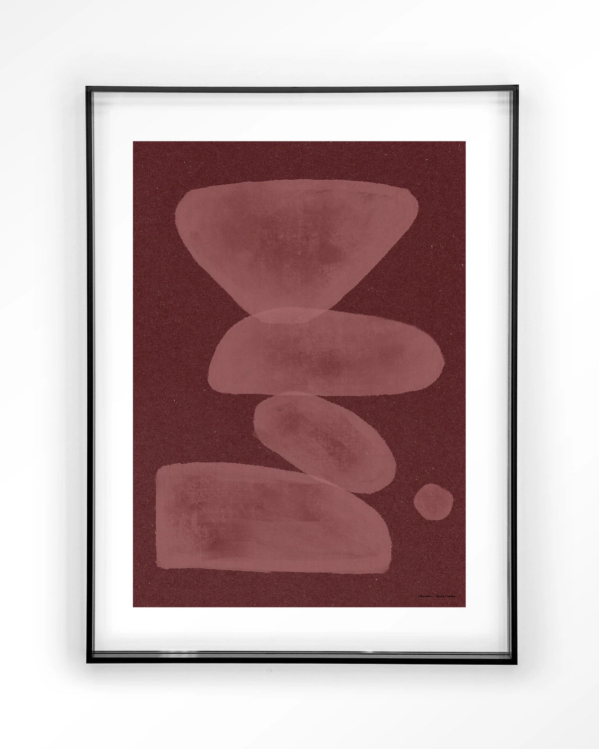 Elementa Burgundy 1 – abstract in bordeaux – Art print – Acryl zwart