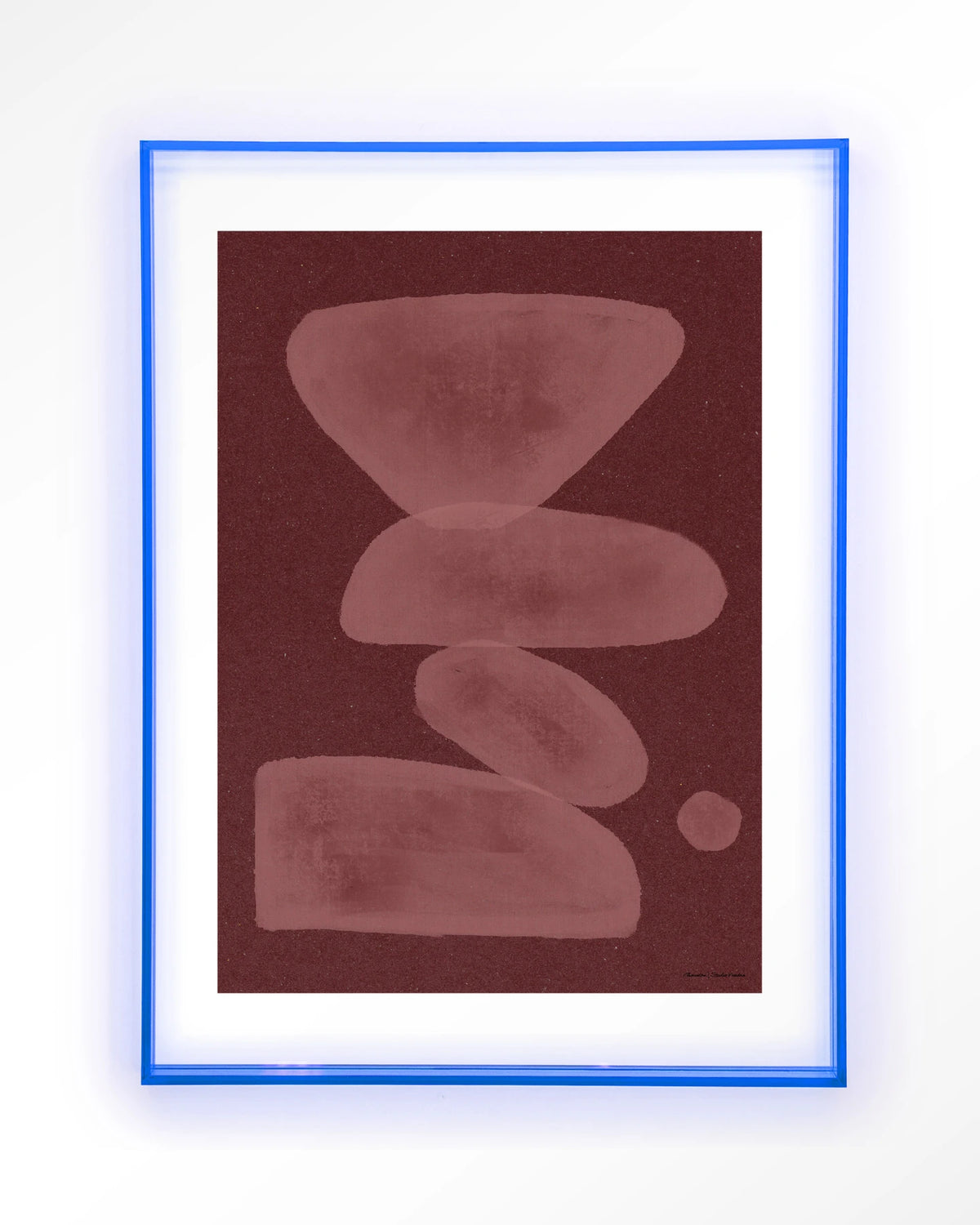 Elementa Burgundy 1 – abstract in bordeaux – Art print – Acryl lichtblauw