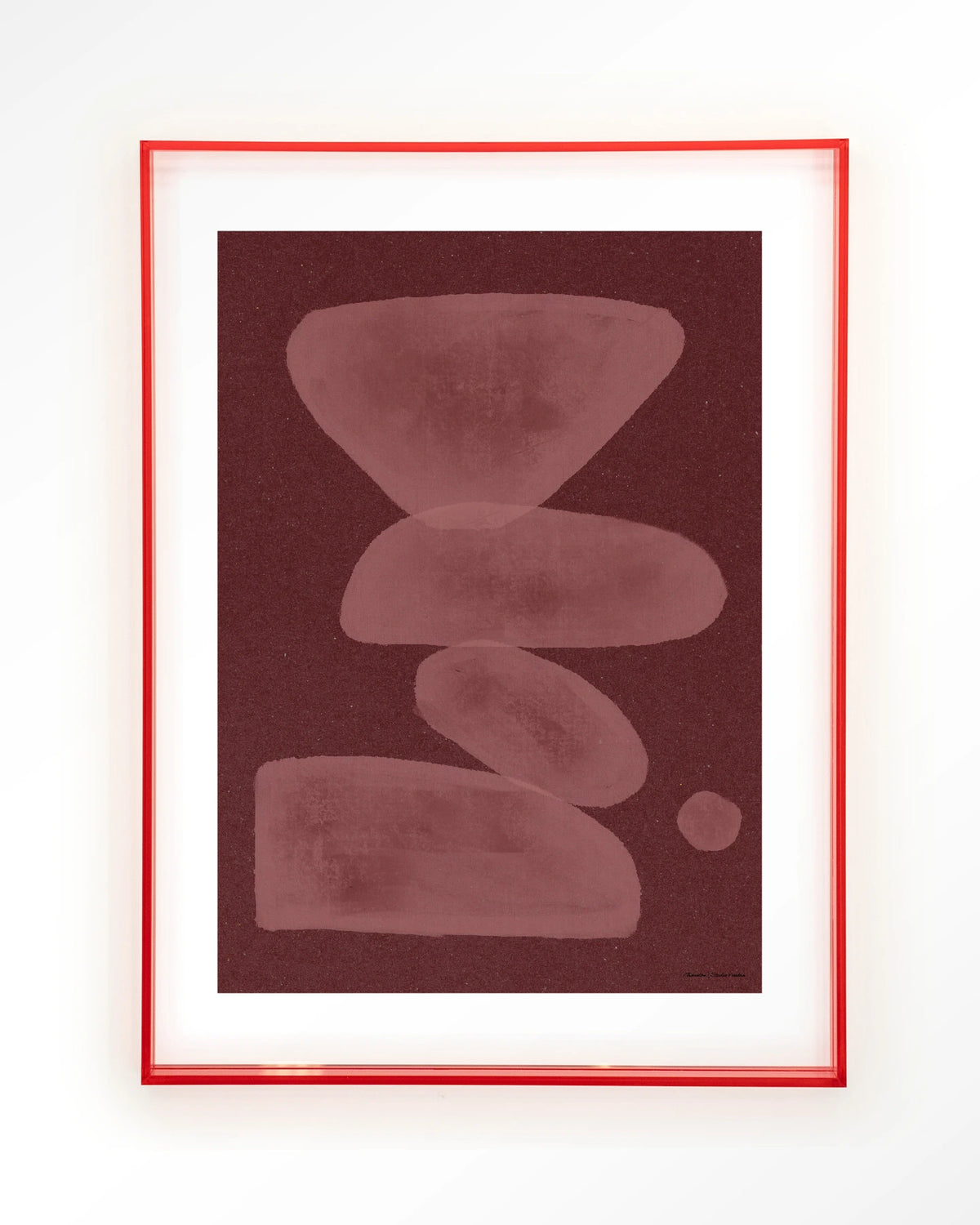 Elementa Burgundy 1 – abstract in bordeaux – Art print – Acryl roze